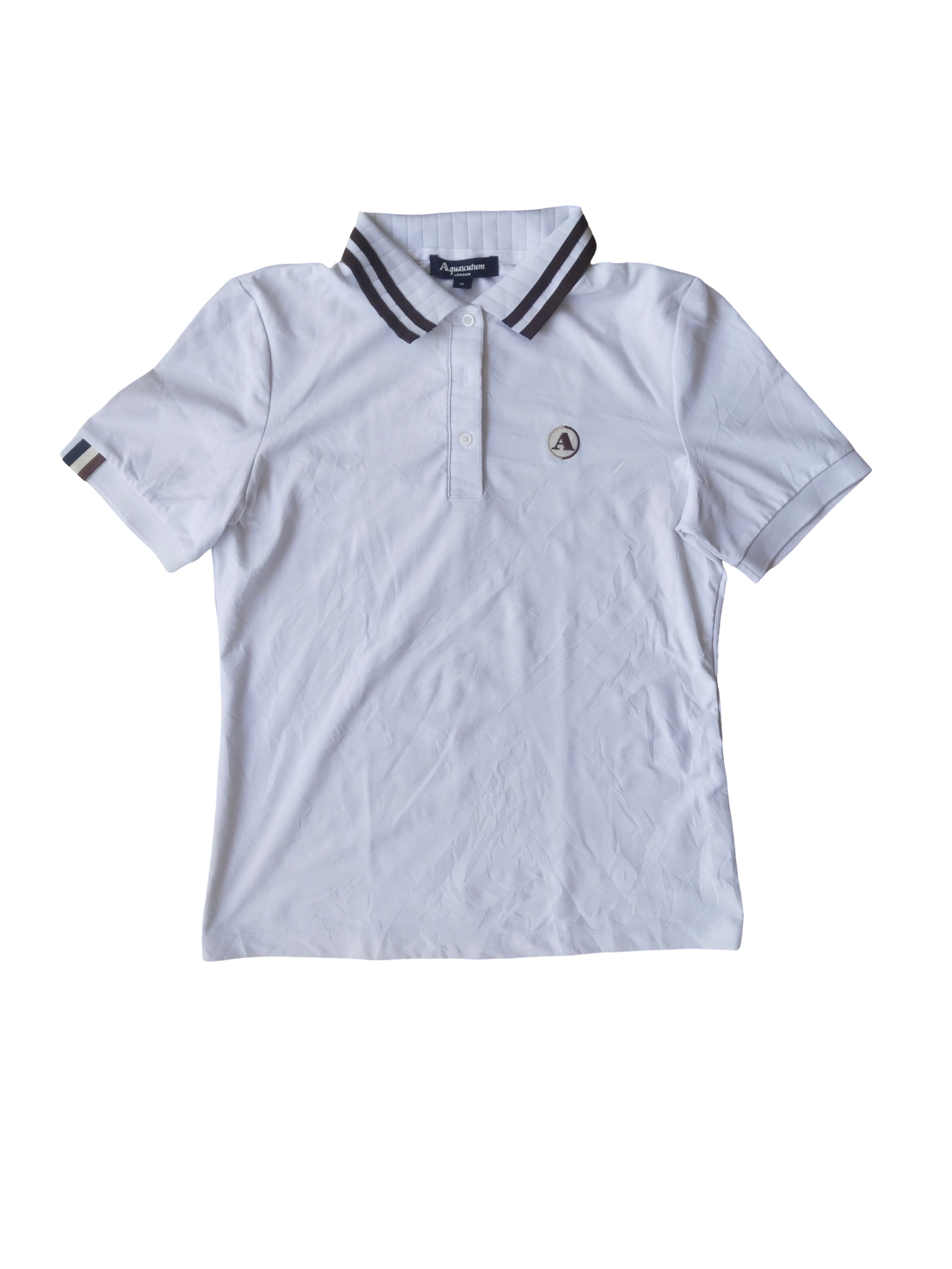 Aquascutum Aquascutum London White Polo Shirt Poly Size M / US 6-8 / IT 42-44 - 1 Thumbnail