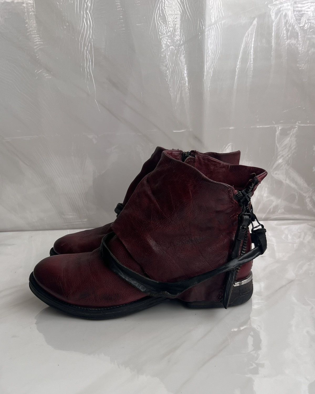 A.S.98 As 98 Airstep Zipper Boho Biker Red distressed boot Size US 8 / IT 38 - 5 Thumbnail