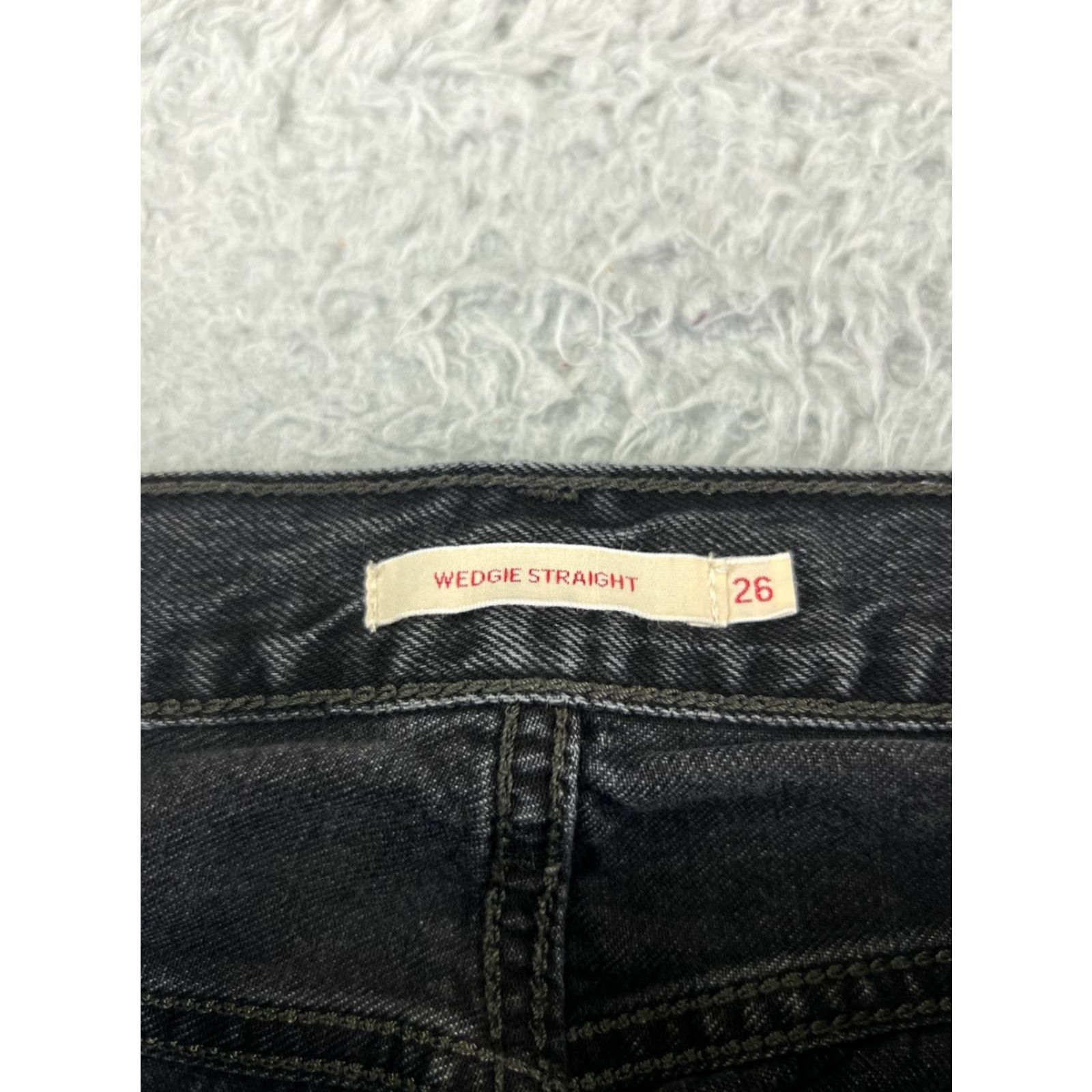 Levi's Levi's Wedgie Fit Jeans Womens 26x26 Black Denim 500 Series Stretch Straight Vintage: No Size 26" / US 2 / IT 38 - 6 Thumbnail