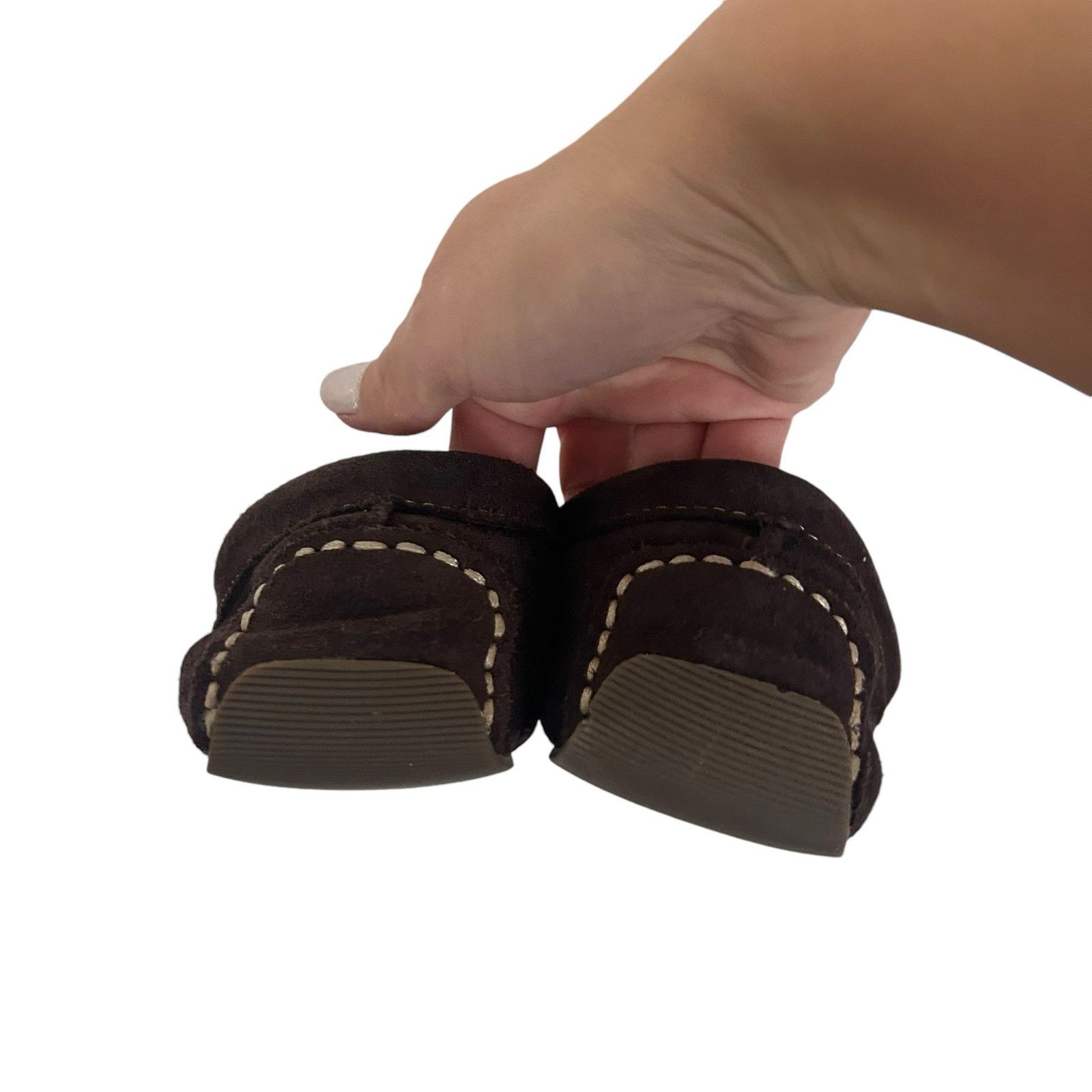 L.L. Bean LL Bean Brown Suede Sherpa Lined Slippers Moccasins Sz 9 Size US 9 / IT 39 - 6 Thumbnail