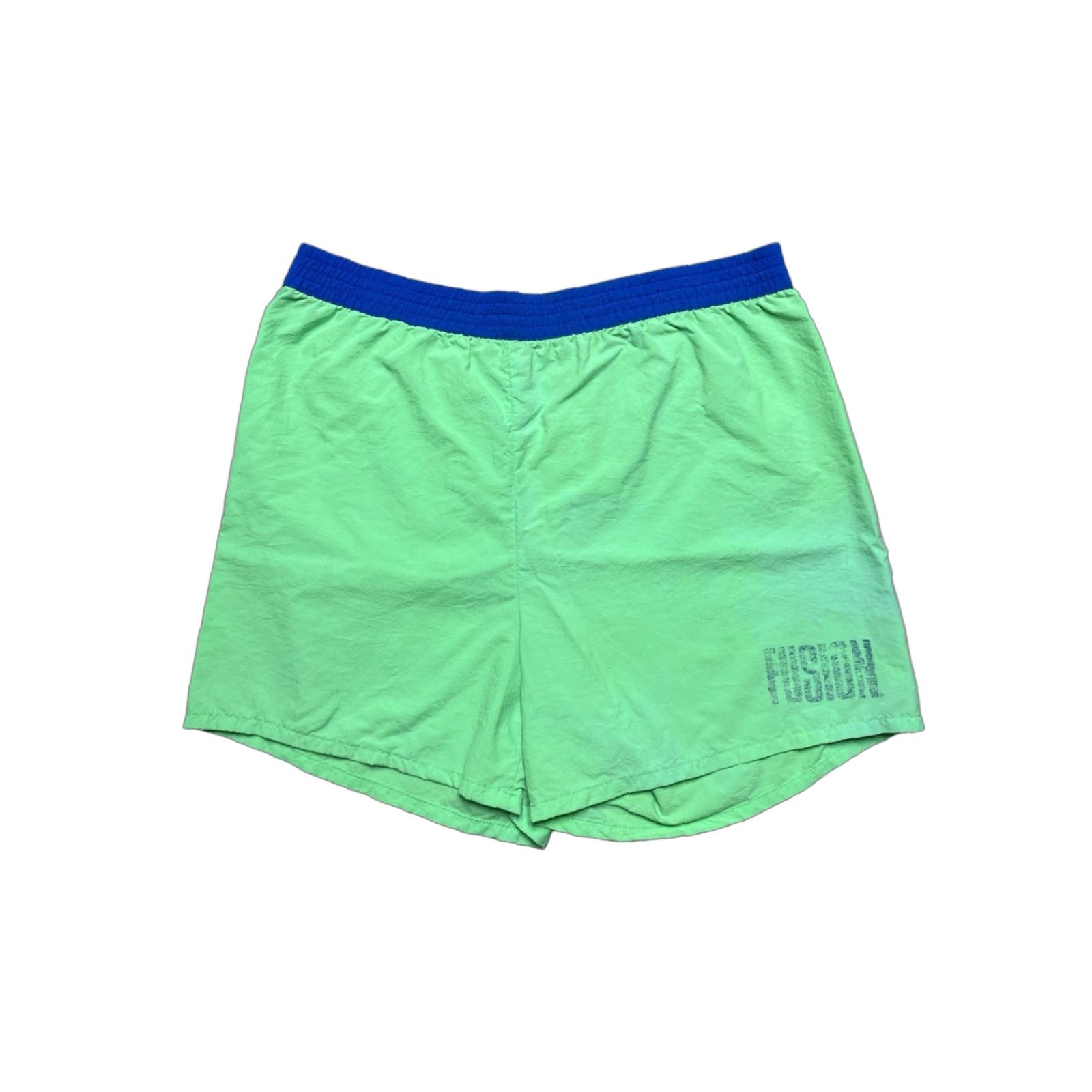 Vintage VINTAGE fusion sport shorts neon green lightweight swim trunks Medium Size US 31 - 1 Thumbnail