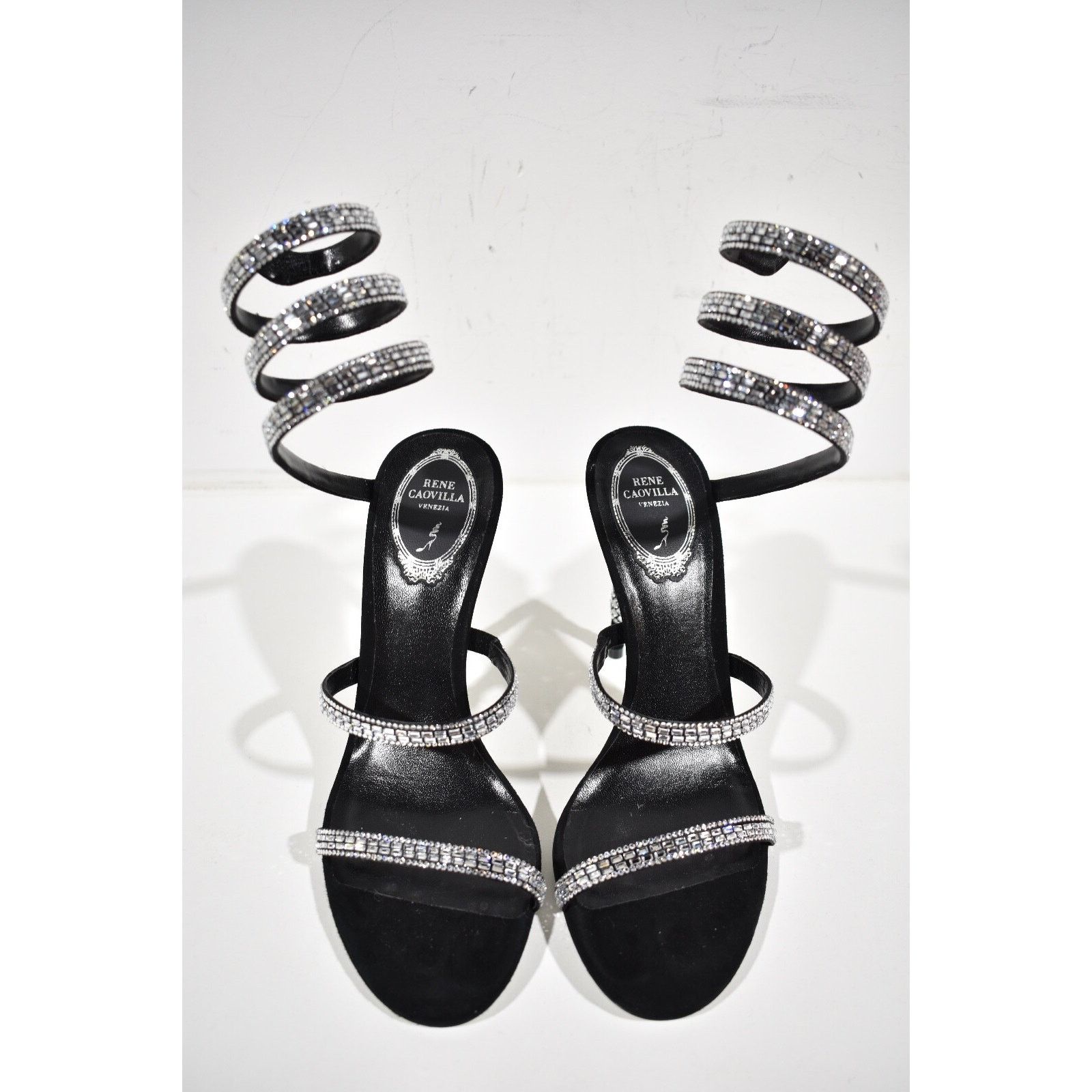 Rene Caovilla Margot Crystal Ankle Wrap Strap Sandal Heel Pump 36.5 Size US 6.5 / IT 36.5 - 7 Thumbnail