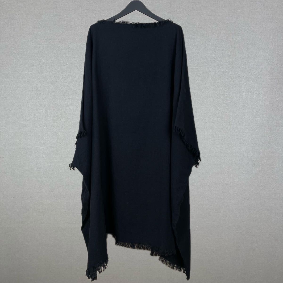 Takahiromiyashita The Soloist. Silk Cotton Poncho Black