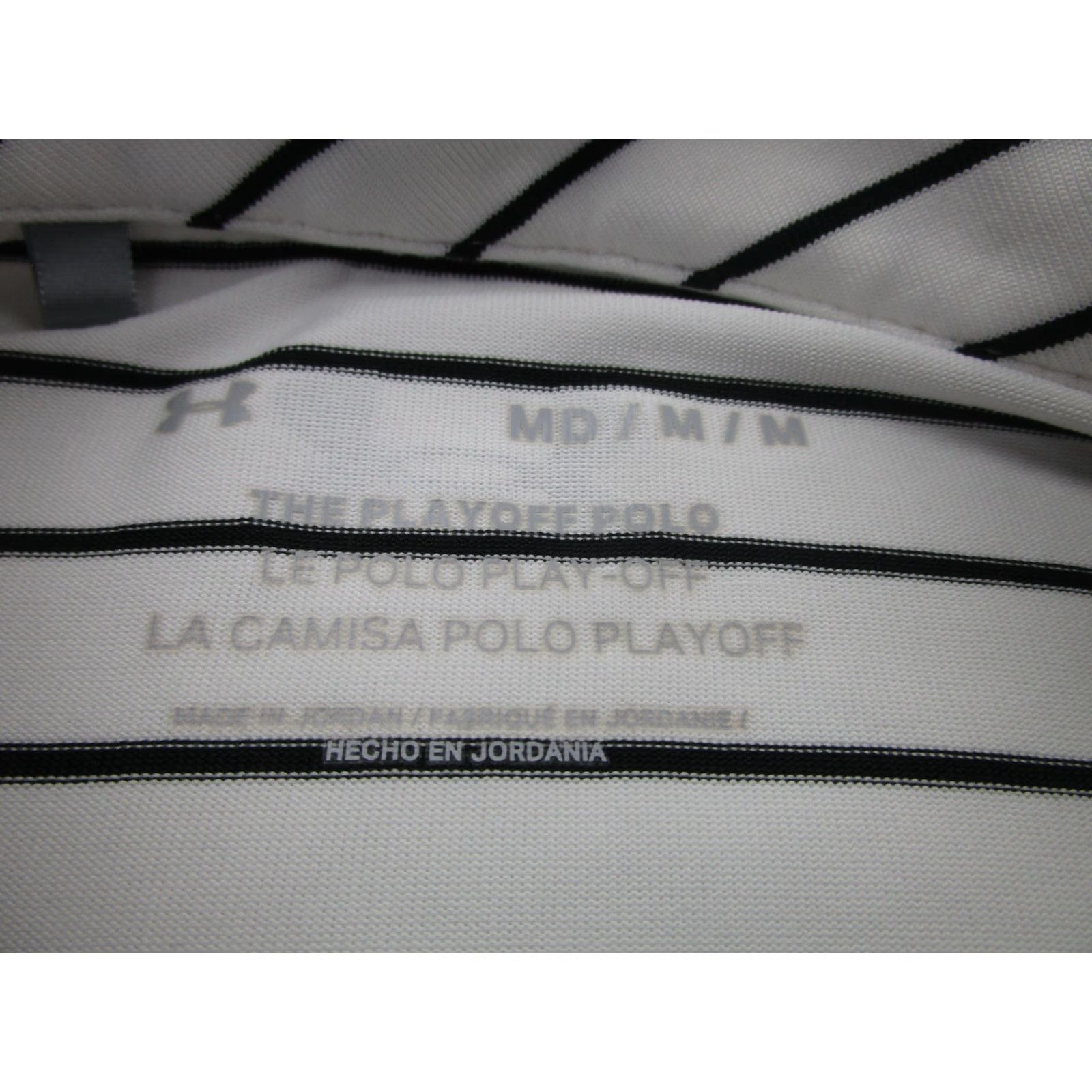 Under Armour Oaks Christian HS Polo Shirt Mens Medium Stripe Playoff Golf High School Prep Size US M / EU 48-50 / 2 - 4 Thumbnail