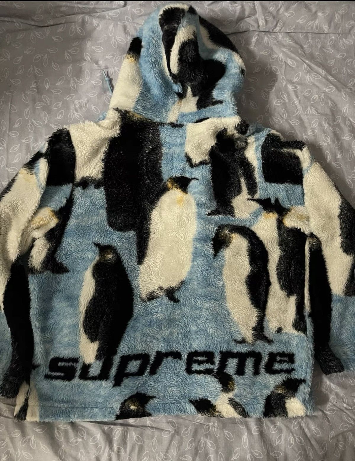 Supreme Supreme penguins hooded fleece zip up jacket blue Size US L / EU 52-54 / 3 - 2 Thumbnail