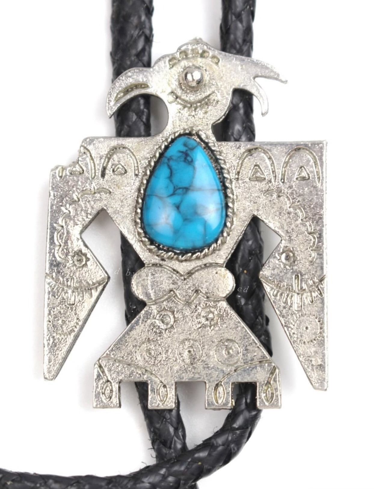 Vintage 1990s Native American Southwestern Thunderbird Bolo Tie Size ONE SIZE - 1 Thumbnail