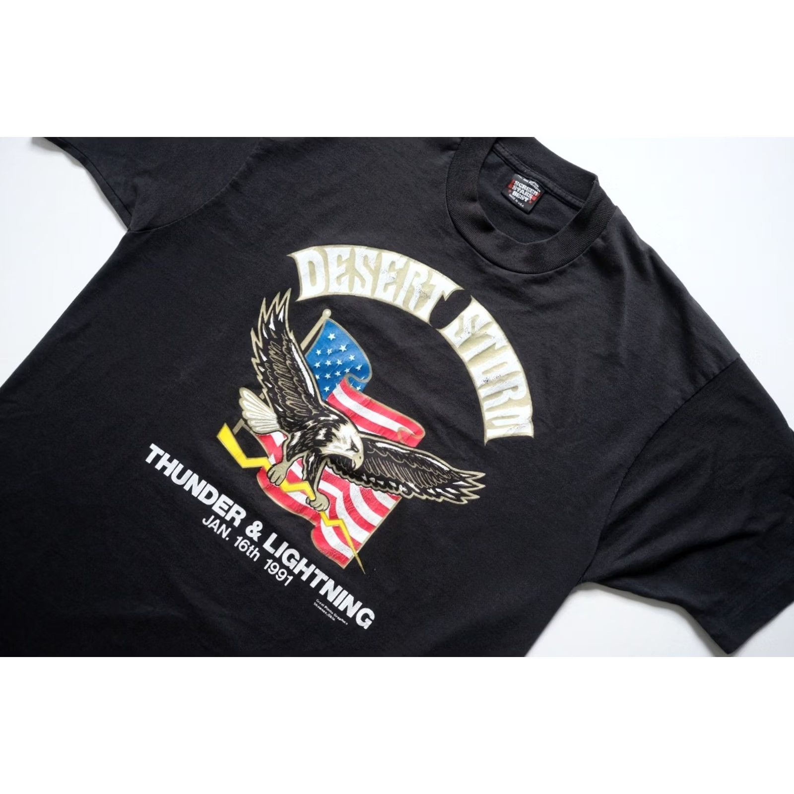 Fruit Of The Loom VINTAGE Fruit of the Loom Shirt Mens XL Black USA MADE VTG 90s DESSERT STORM MILITARY ARMY Size US XL / EU 56 / 4 - 4 Thumbnail