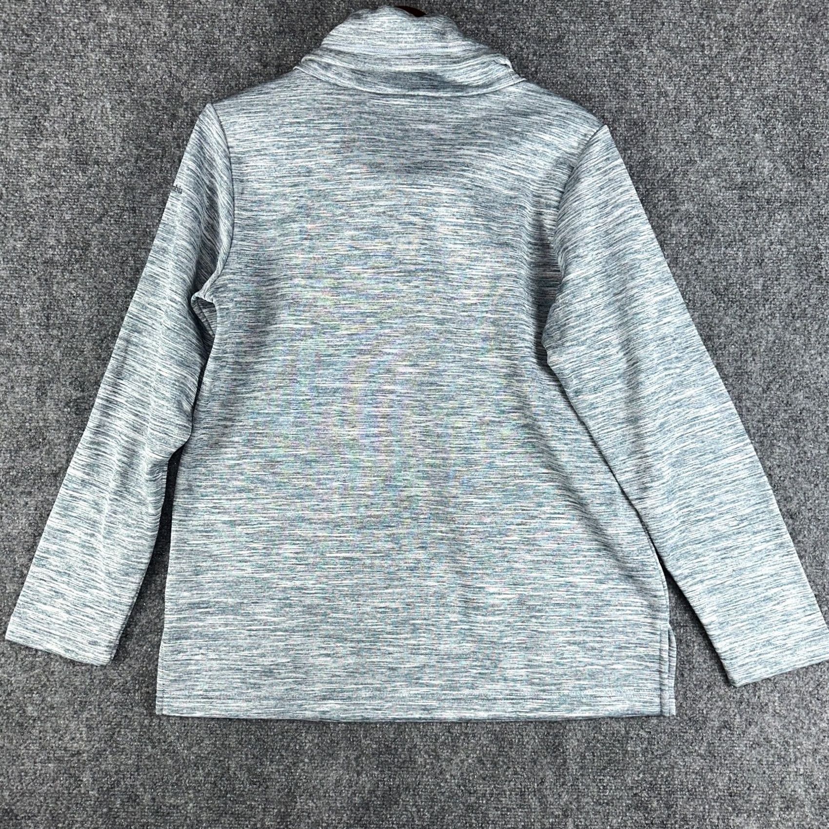Vintage Columbia Womens Medium Turtleneck Sweatshirt Gray Heathered Split Hem Pullover Knit 100% Polyester Size M / US 6-8 / IT 42-44 - 7 Thumbnail