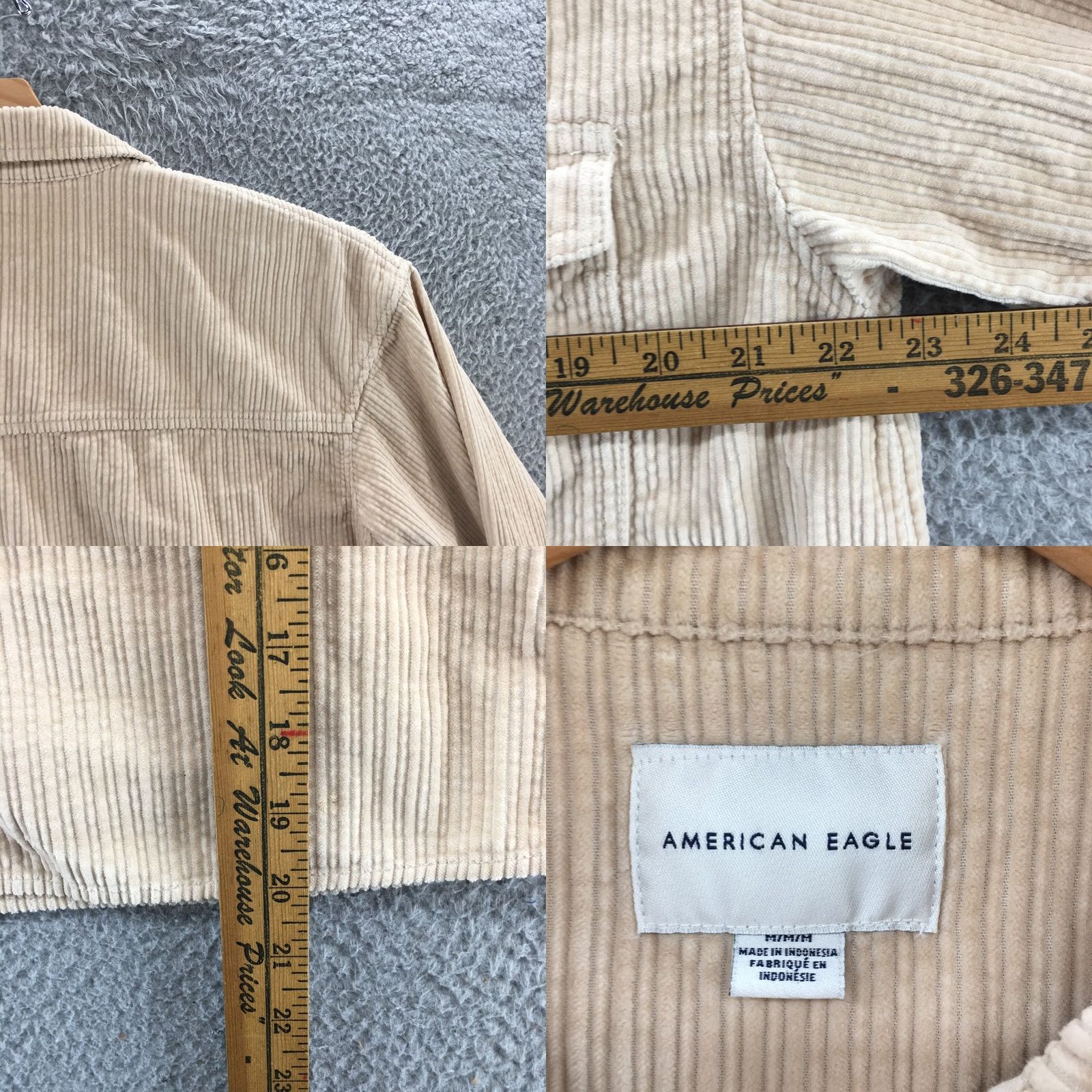 American Eagle Outfitters American Eagle Outfitters Cropped Corduroy Jacket Womens M Beige Collared Button Front Size M / US 6-8 / IT 42-44 - 9 Thumbnail