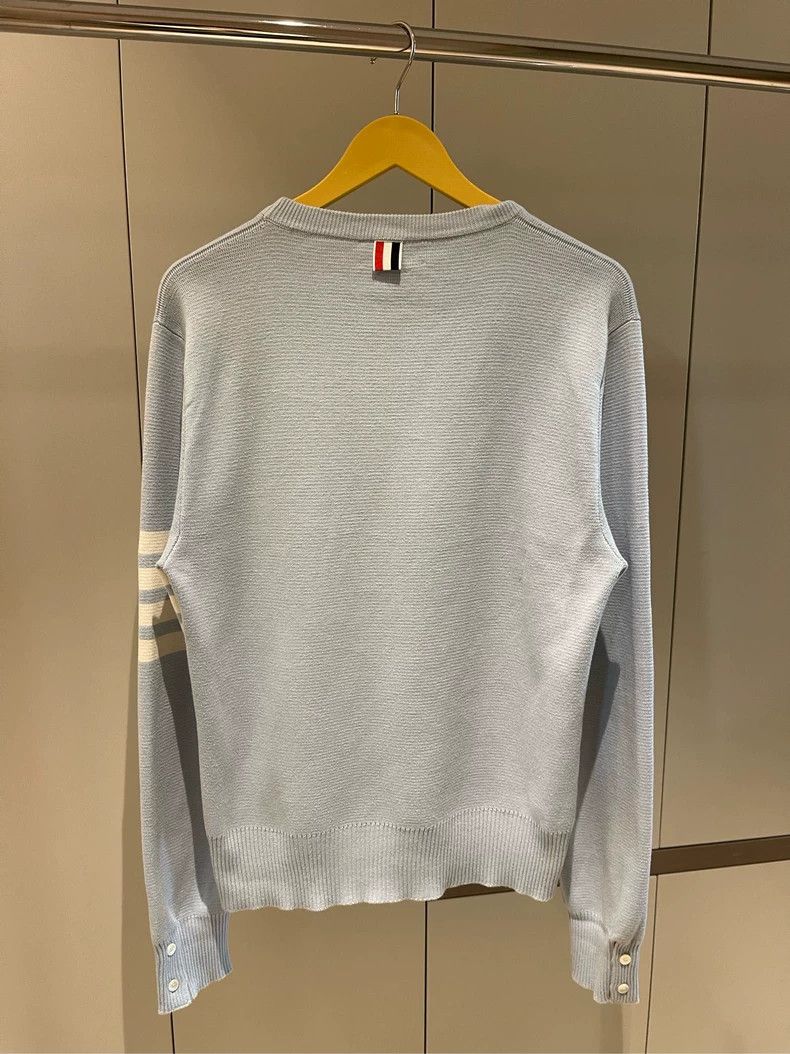Thom Browne Thom browne Sky blue classic four-striped knitted pullover Size US S / EU 44-46 / 1 - 2 Thumbnail