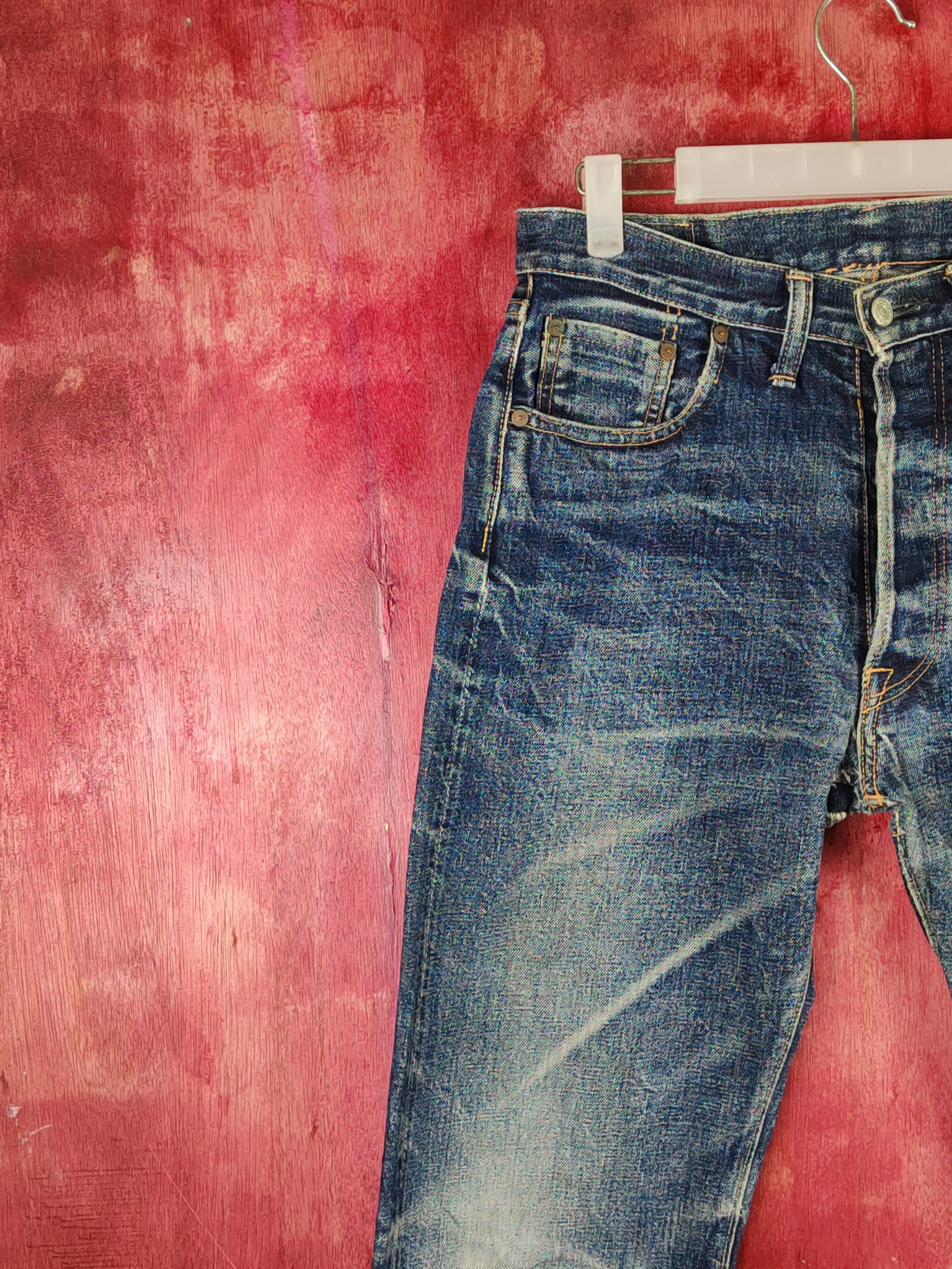 Denime DL Denime Japan Vintage Distressed Ripped Jeans #S1705 Size US 31 - 3 Thumbnail