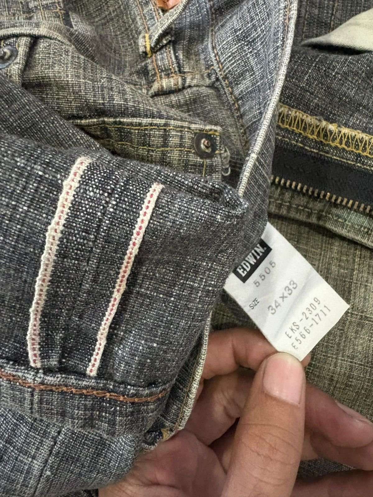 Edwin Vintage Edwin 505zx Selvedge Mud Wash Baggy Jeans Size US 35 - 11 Thumbnail