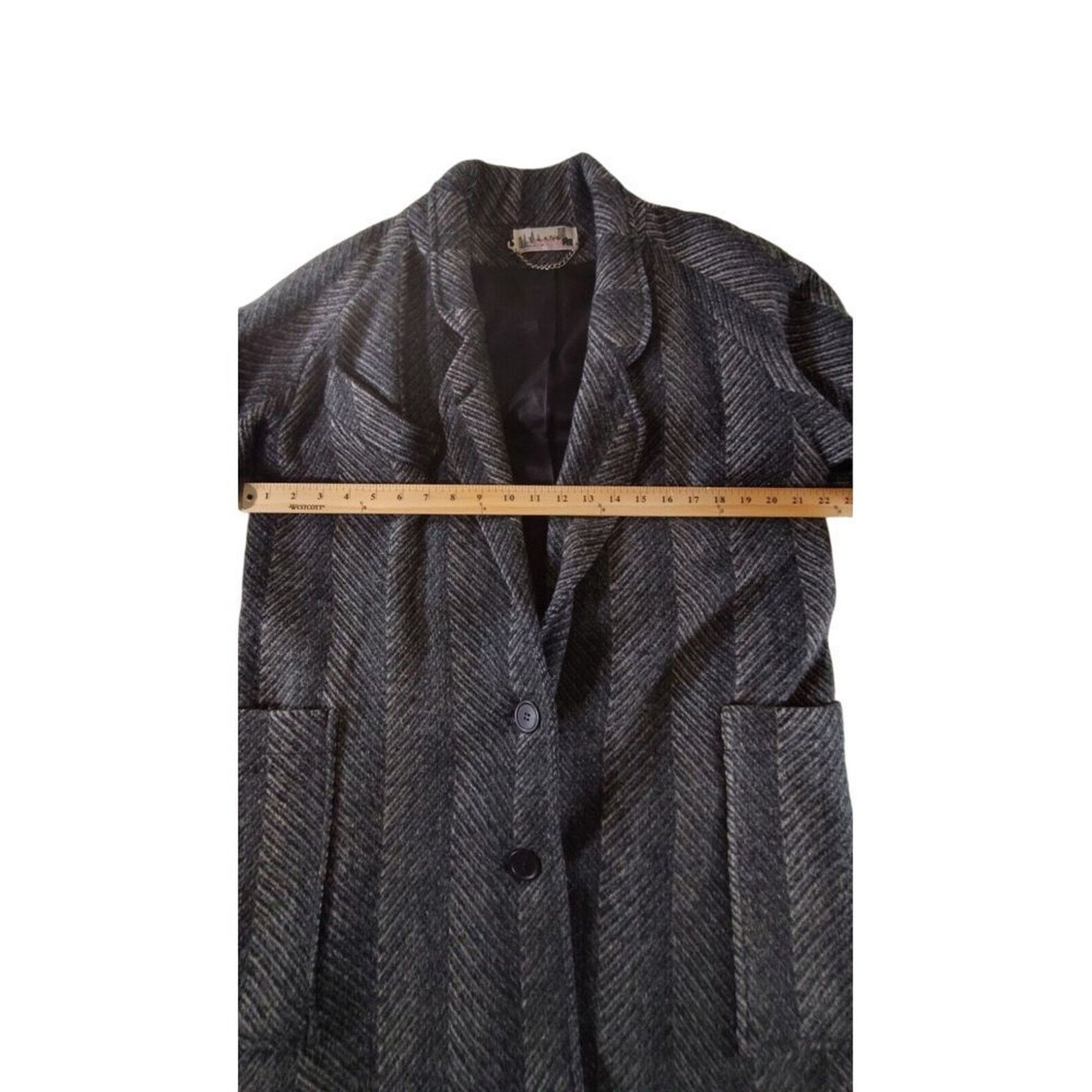 & Other Stories VTG NY Girl Union USA Gray Herringbone Wool Blend Jacket 10 Size L / US 10 / IT 46 - 4 Thumbnail
