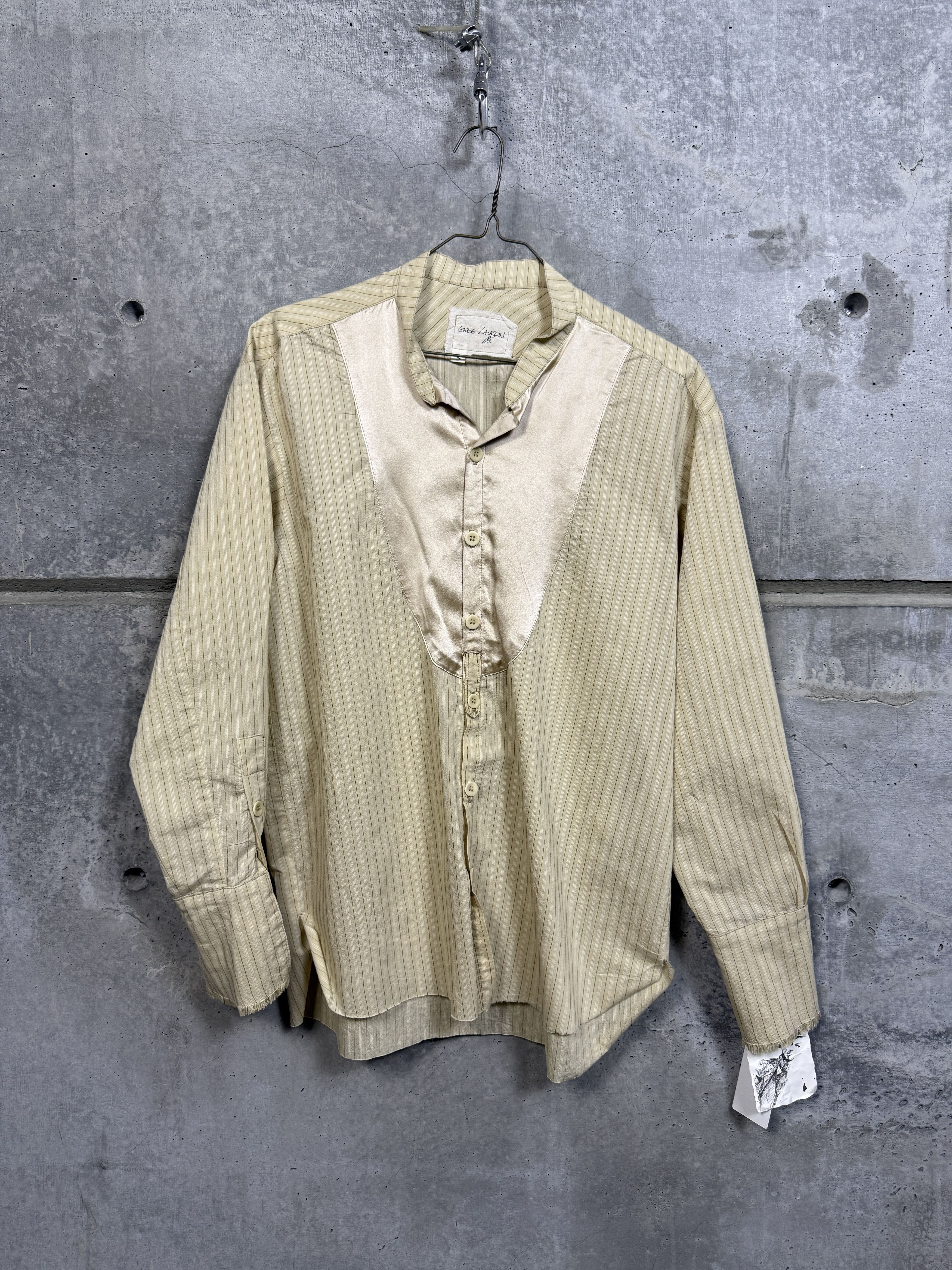 Greg Lauren Greg Lauren Ivory Stripe Classic Studio Shirt Size US L / EU 52-54 / 3 - 1 Thumbnail