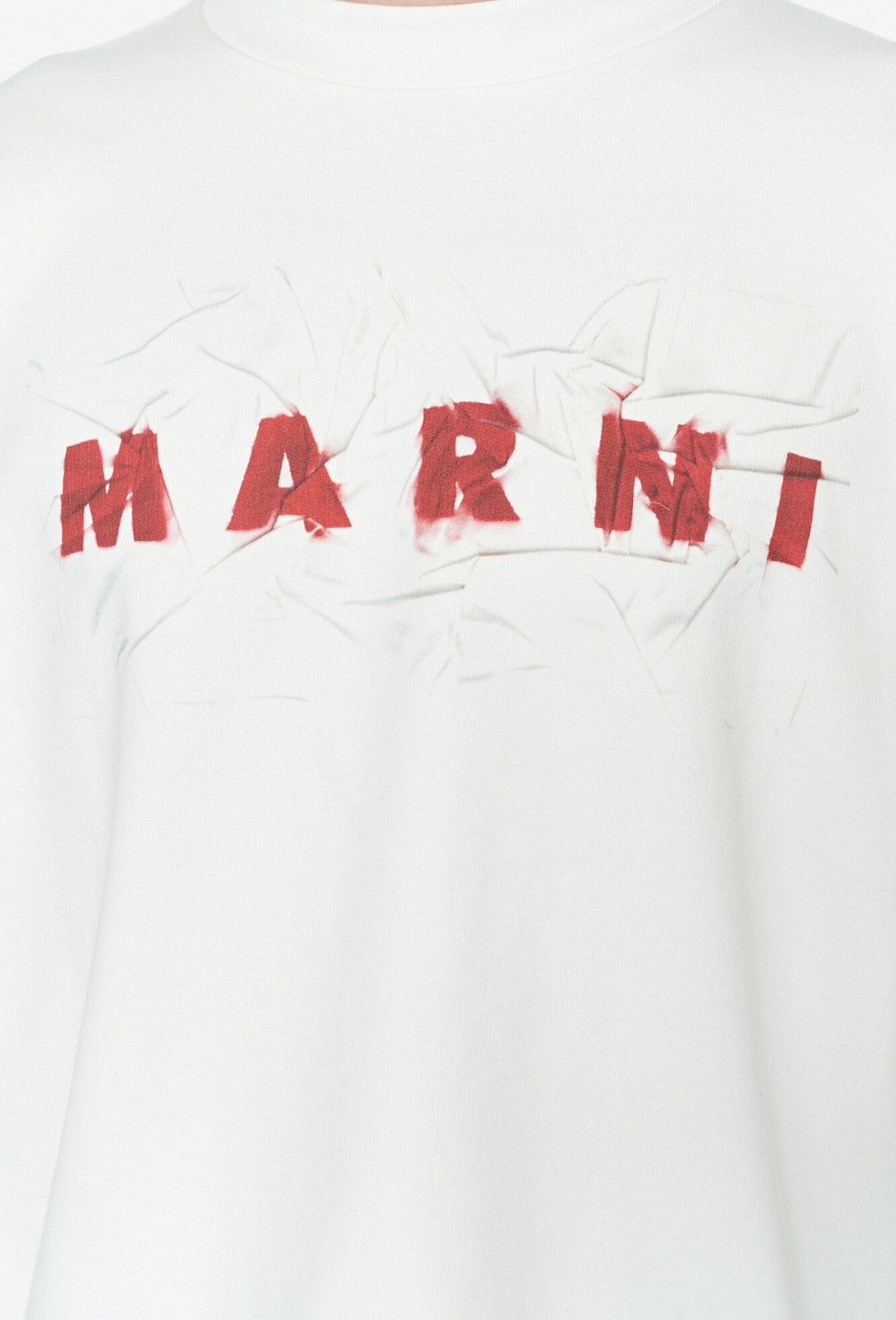 Marni Last Size Marni Wrinkled Logo White Sweatshirt Size US L / EU 52-54 / 3 - 3 Thumbnail