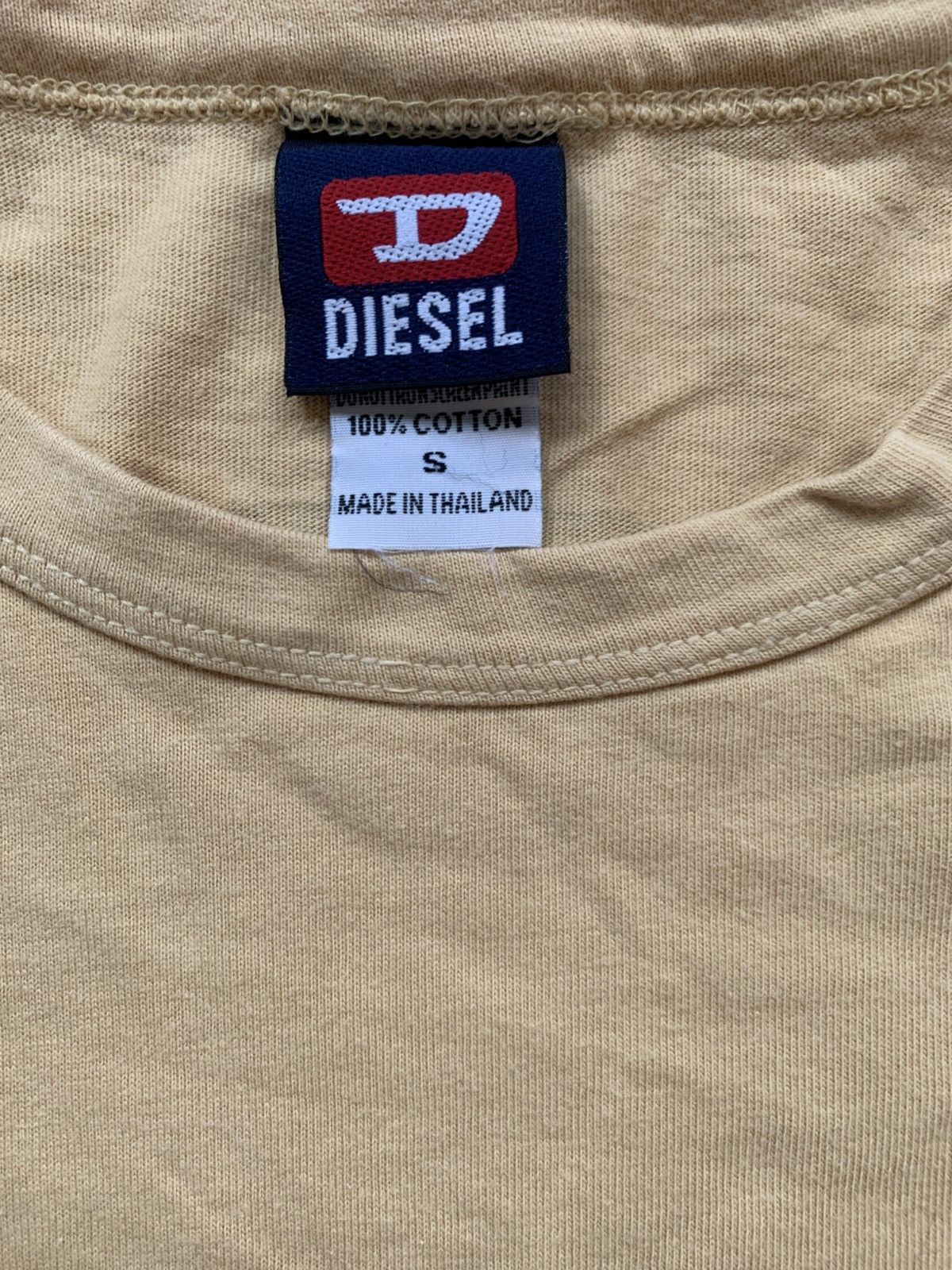 Diesel × Vintage Diesel | Soft Yellow Logo T-Shirt Size US S / EU 44-46 / 1 - 3 Thumbnail
