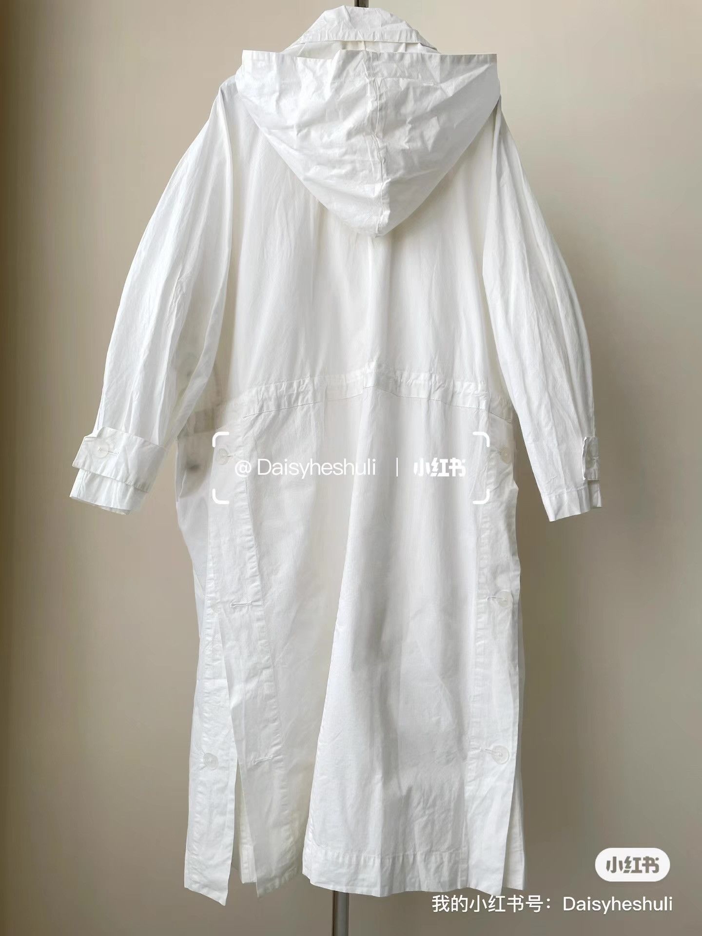 Toogood Toogood White Paper-textured Hooded Trench Coat Dress Ｑ24 Size US XS / EU 42 / 0 - 7 Thumbnail