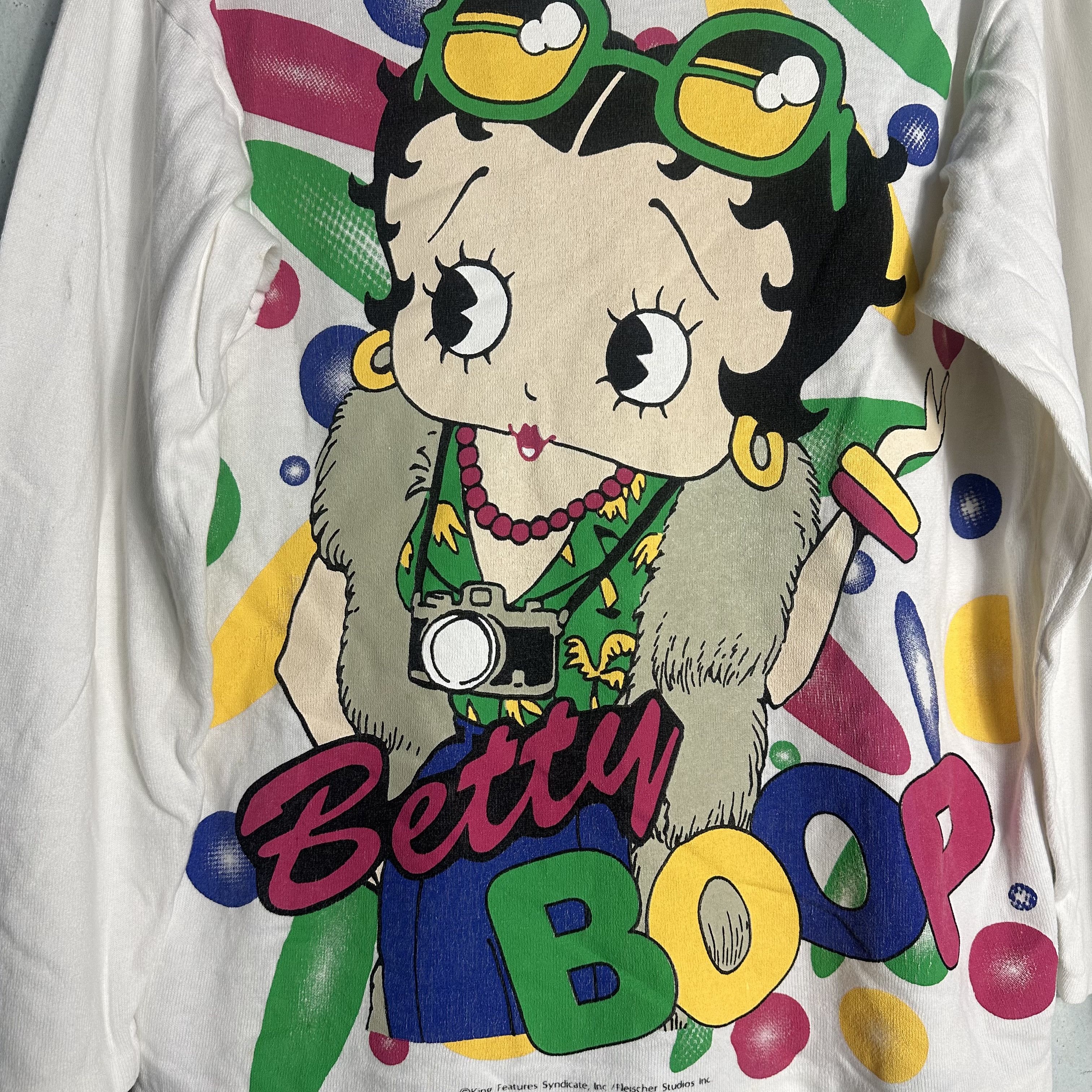 Anime × Cartoon Network × Vintage 🔥RARE🔥Vintage Betty Boop Spell Out OP Long Sleeve T-shirt Size US L / EU 52-54 / 3 - 2 Thumbnail