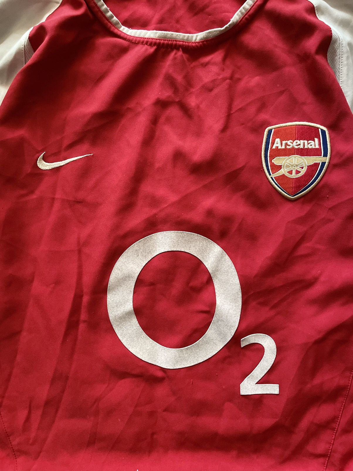 Nike × Vintage 90s Nike Jersey Vintage Streetwear O2 Arsenal Swoosh Rare Size US L / EU 52-54 / 3 - 8 Thumbnail