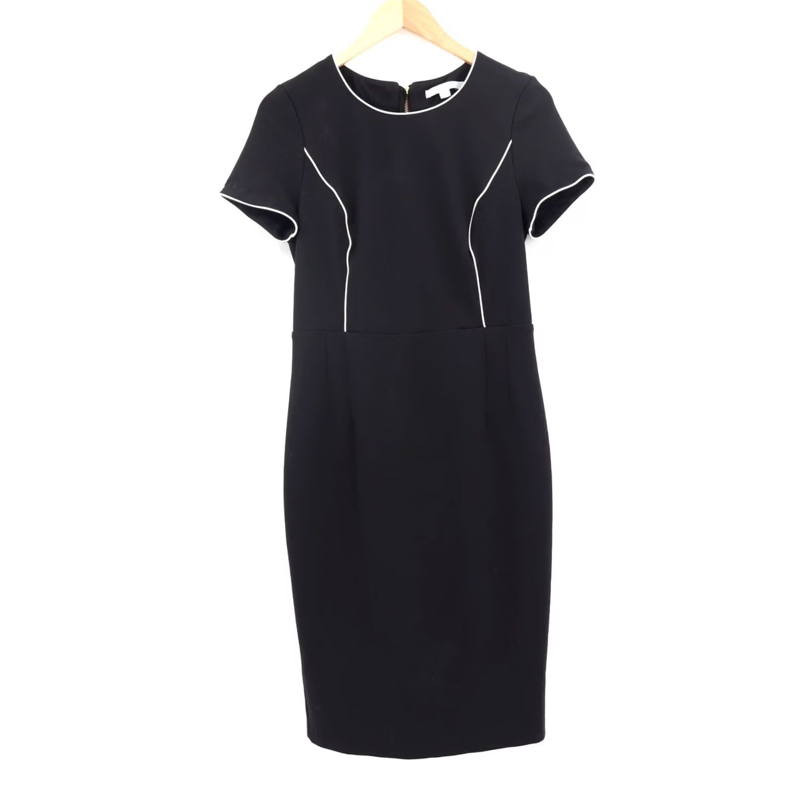 Boden Boden Dress Women's Marianna Ponte Sheath Dress Black W/White Trim Sz 10 Size L / US 10 / IT 46 - 2 Thumbnail