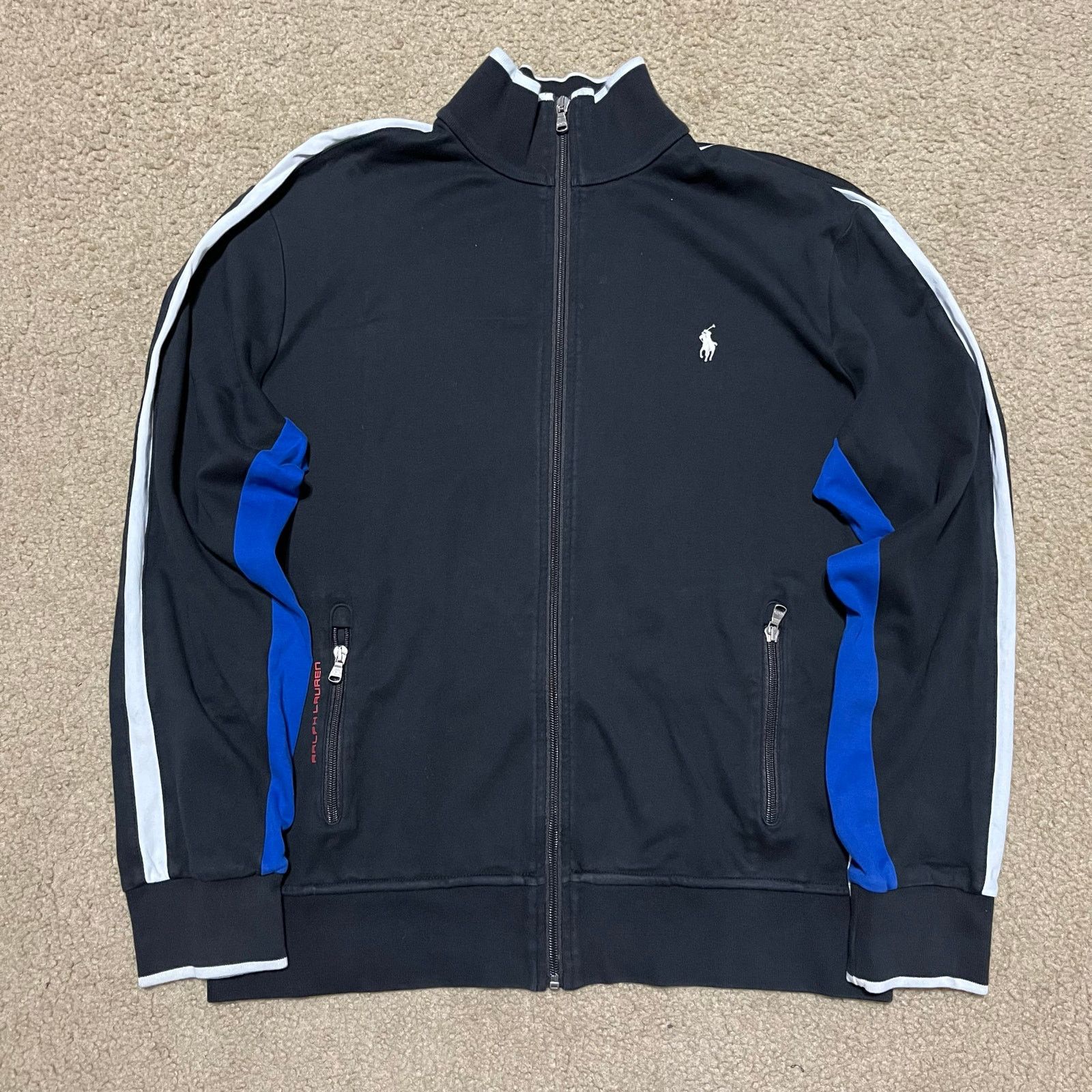 Polo Ralph Lauren Polo Ralph Lauren Blue/White Striped Full Zip Black Jacket Size US L / EU 52-54 / 3 - 1 Thumbnail