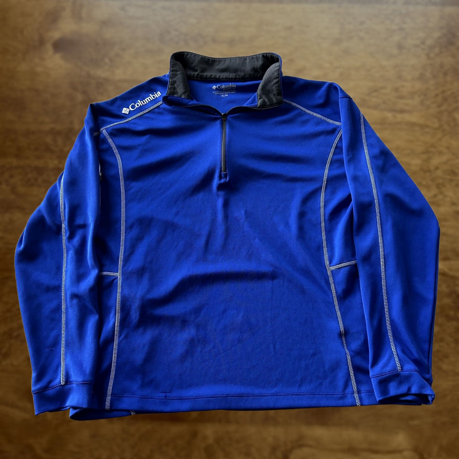 Vintage Columbia Pullover Shirt Mens XL Blue 1/4 Zip Mock Neck Long Sleeve Golf Top Size US XL / EU 56 / 4 - 1 Thumbnail