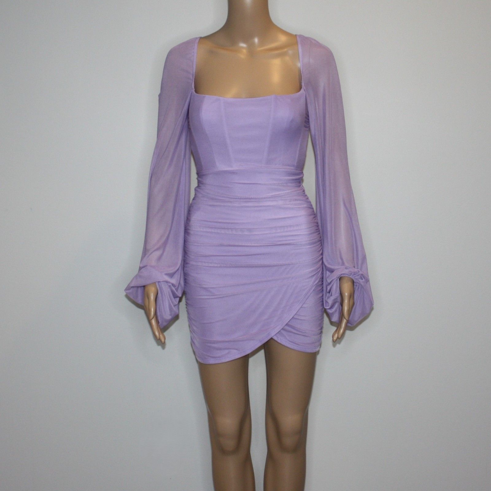 Other Lucy in the Sky Power Mesh Long Sleeve Dress in Purple Size XS / US 0-2 / IT 36-38 - 6 Thumbnail