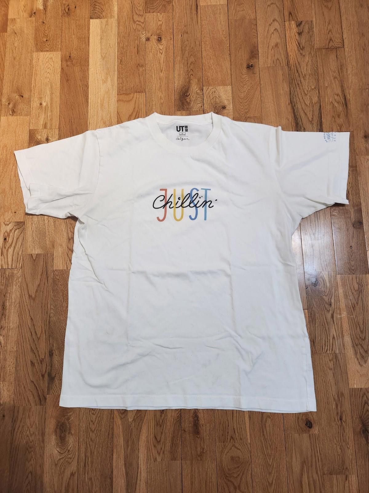 Uniqlo Uniqlo Just Chillin Graphic T-Shirt White Men's Large Size US L / EU 52-54 / 3 - 1 Thumbnail