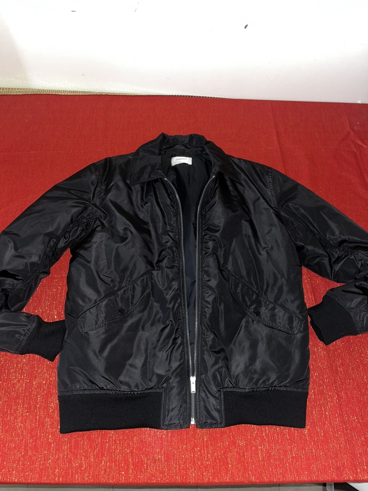 Saint Laurent Paris Taffeta Shirt-Collar Bomber Jacket Sz 52 Size US L / EU 52-54 / 3 - 14 Thumbnail
