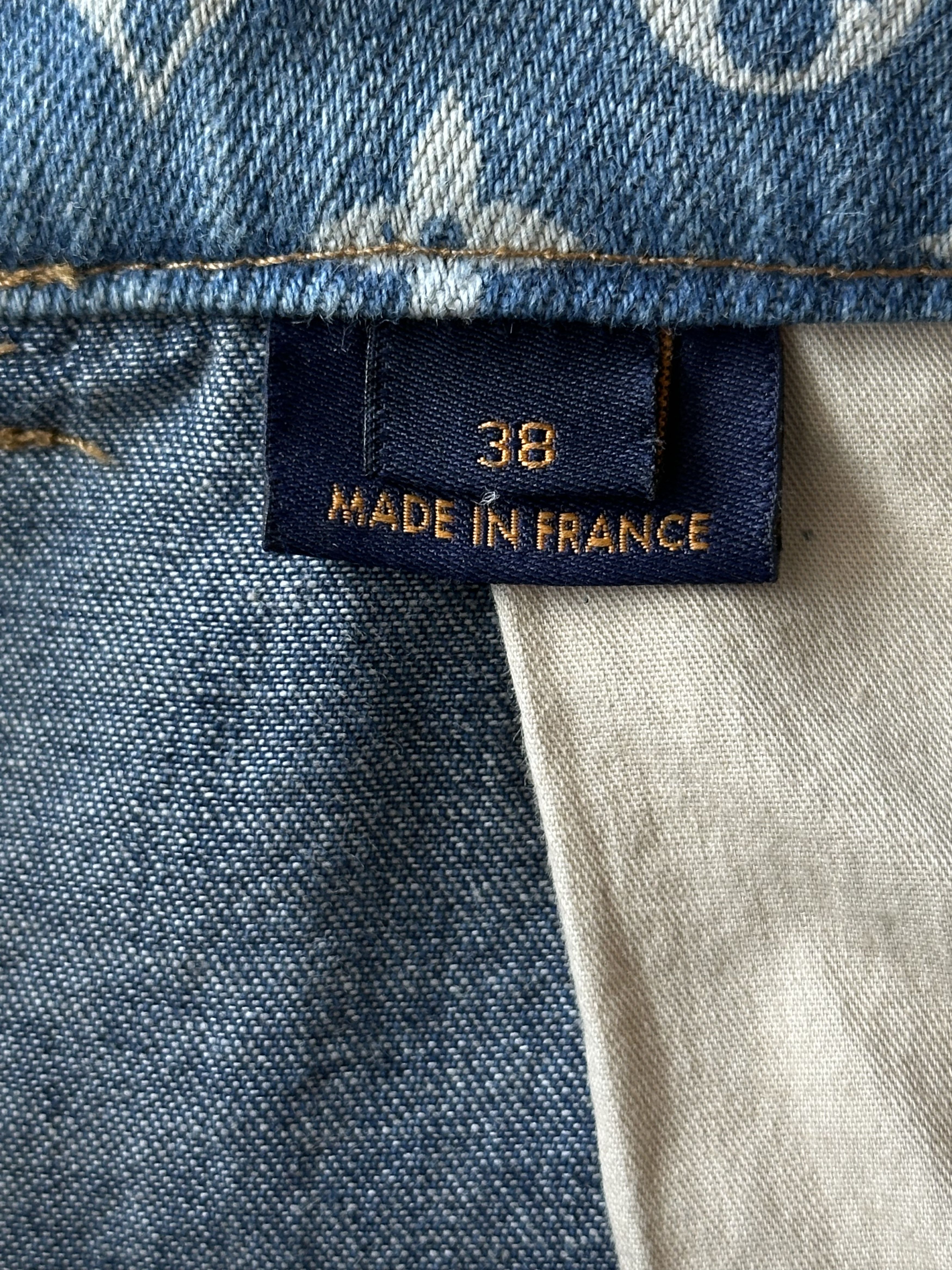 Louis Vuitton Blue Distressed Floral Monogram Flared Carpenter Jeans Size US 38 / EU 54 - 4 Thumbnail