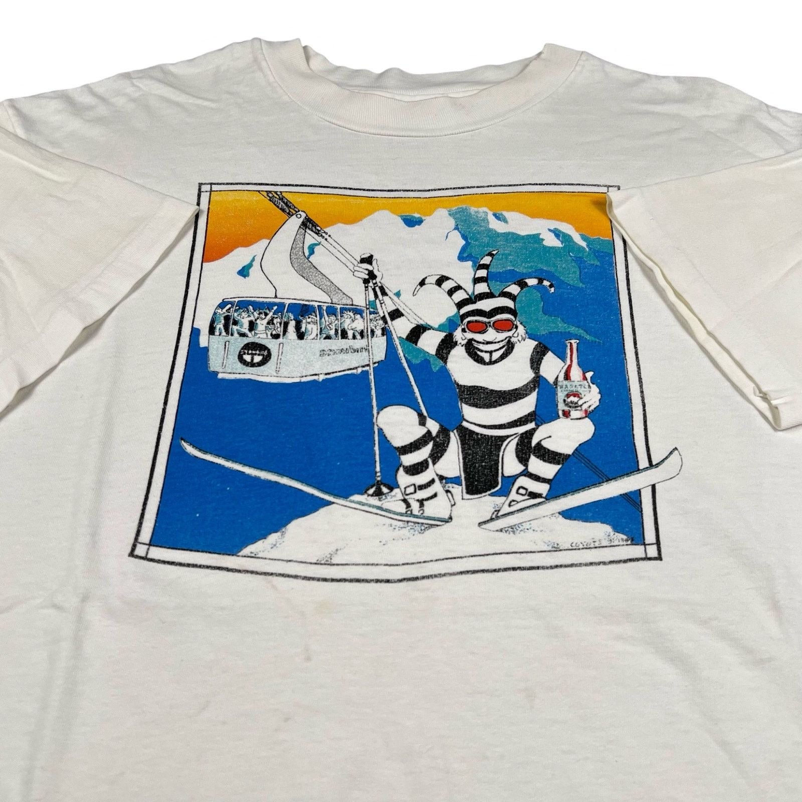 Vintage snow birds skeleton ski 90s graphic t shirt