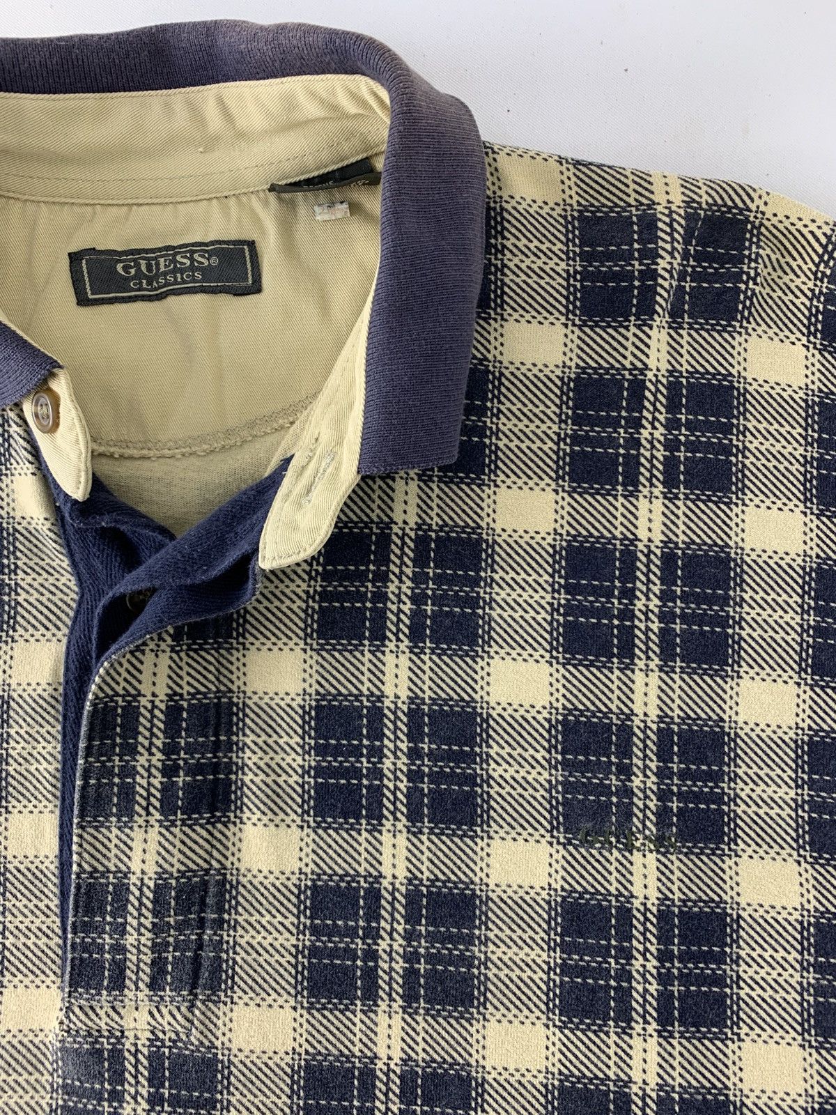 Guess 90s Guess Classic Plaid Checked Longsleeve Polo Tee Tshirt Size US XL / EU 56 / 4 - 4 Thumbnail