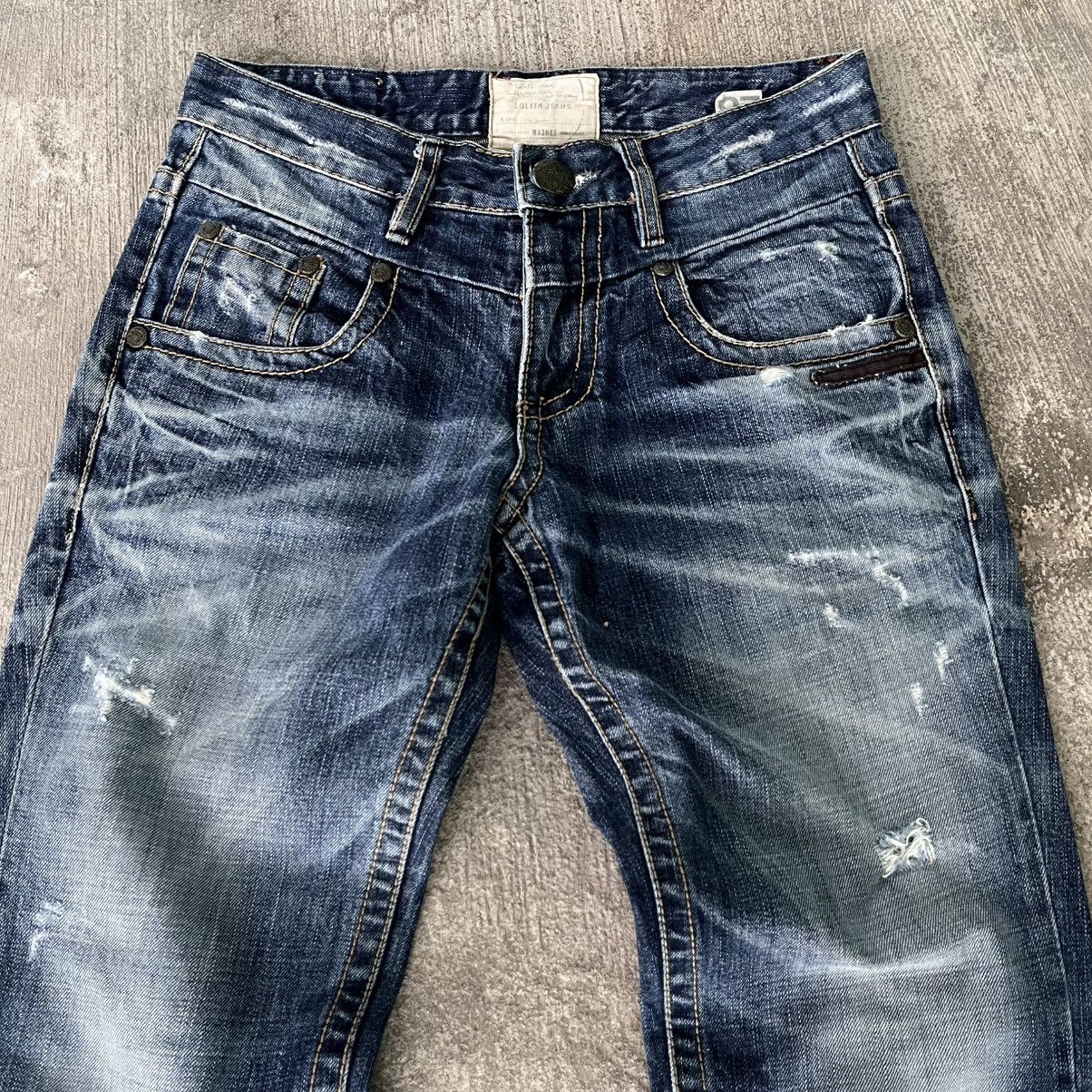Japanese Brand Vintage Lolita Flare Faded Distressed Jeans Size US 30 / EU 46 - 3 Thumbnail