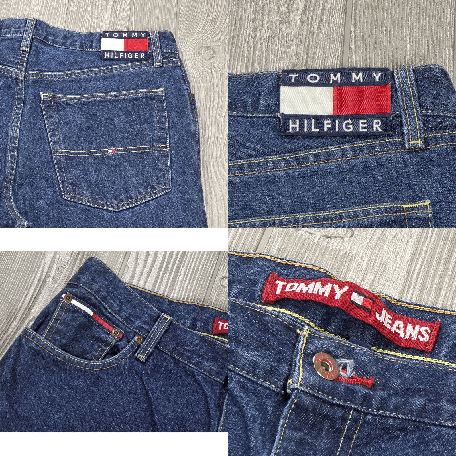 Tommy Hilfiger VTG Tommy Hilfiger Jeans Wide Leg Mens 34x32 Dark Flag 90s Grunge Hip Hop Jeans Boys? Size US 34 / EU 50 - 8 Thumbnail