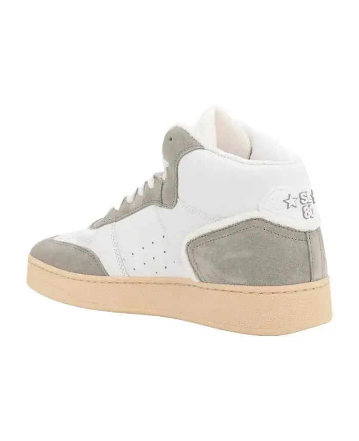 Saint Laurent Paris o1la1rc1a1225 711250 SL/80 Sneakers in Leather And Suede Size US 12 / EU 45 - 4 Thumbnail