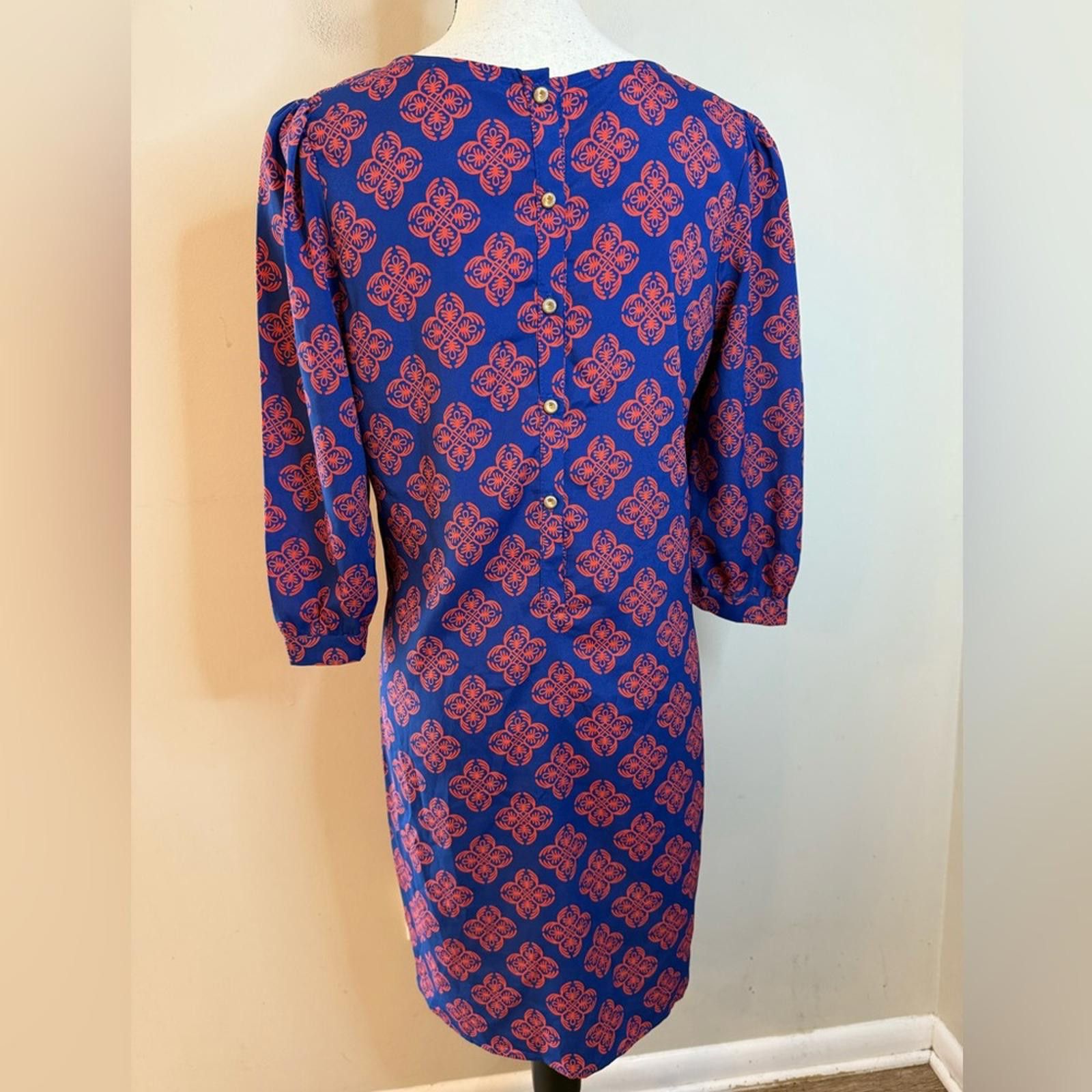 Other Karlie midi sheath dress vibrant blue & pinkish orange SZ LG Size L / US 10 / IT 46 - 1 Thumbnail