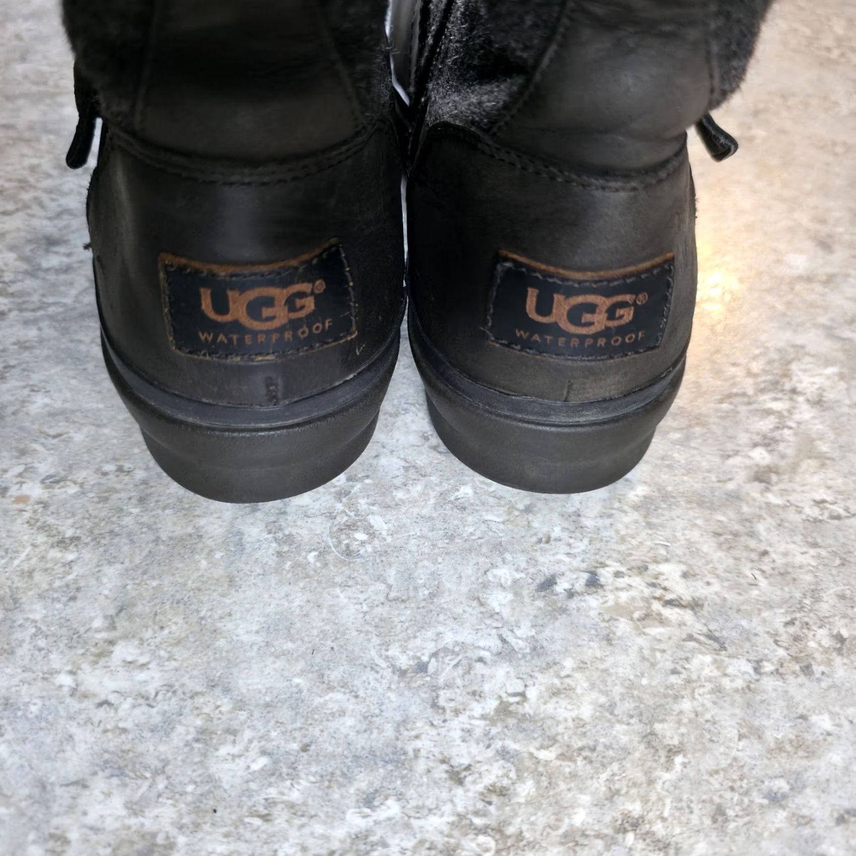 Ugg UGG Womens Boot Brown Leather Wool Waterproof Zip 9 Robbie 1017377 Size US 9 / IT 39 - 6 Thumbnail
