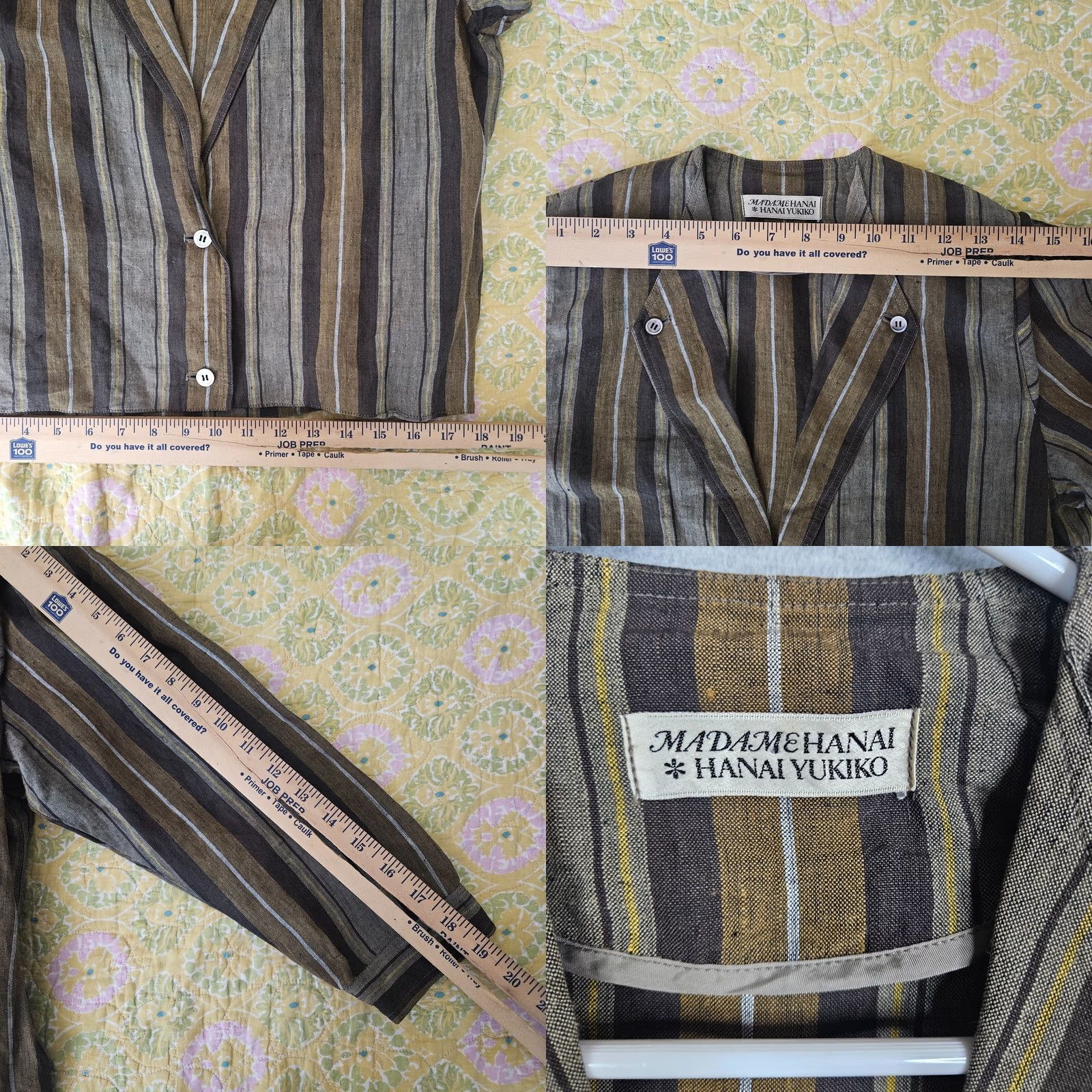 Vintage VINTAGE Hanai Yukiko Blazer Linen Button Long Sleeve Brown Womens M Size M / US 6-8 / IT 42-44 - 8 Thumbnail