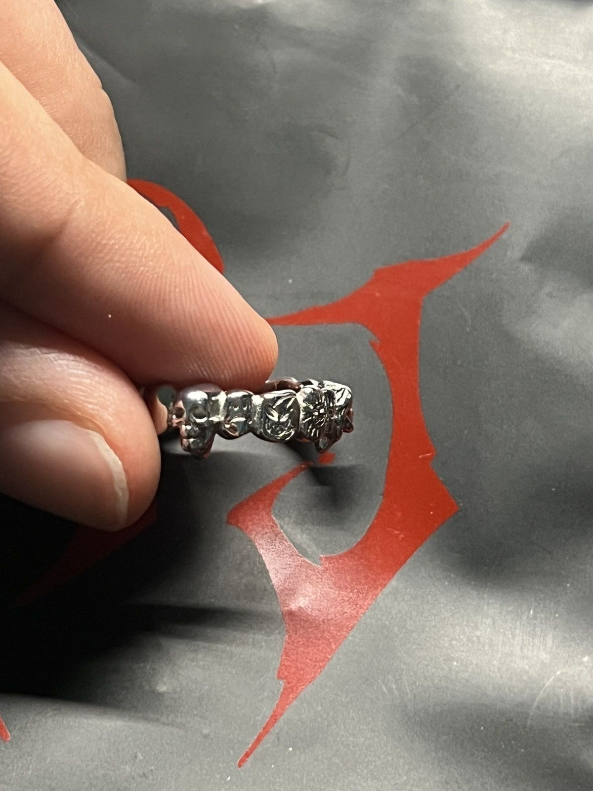 Other Hard Jewelry Flooded Grill Ring Sterling Silver Size ONE SIZE - 2 Thumbnail