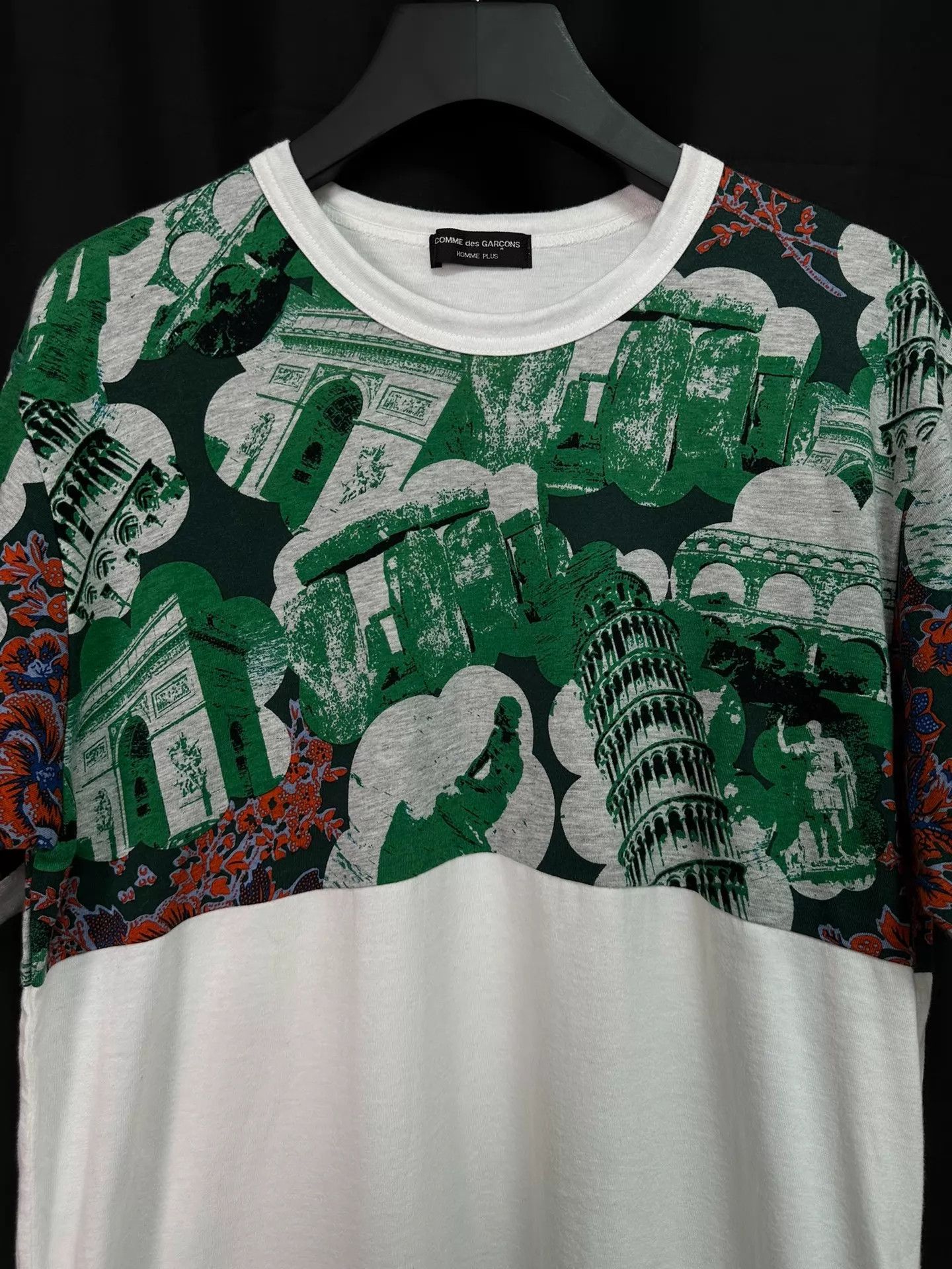 Comme des Garcons CDG 01ss Double Face Travel Tee White Cotton Panel NM Size US M / EU 48-50 / 2 - 3 Thumbnail