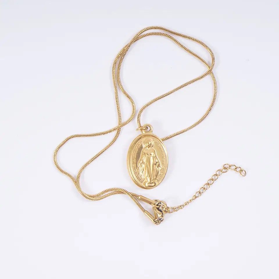 Jewelry Virgin Maria Necklace Stainless Steel Size ONE SIZE - 4 Thumbnail