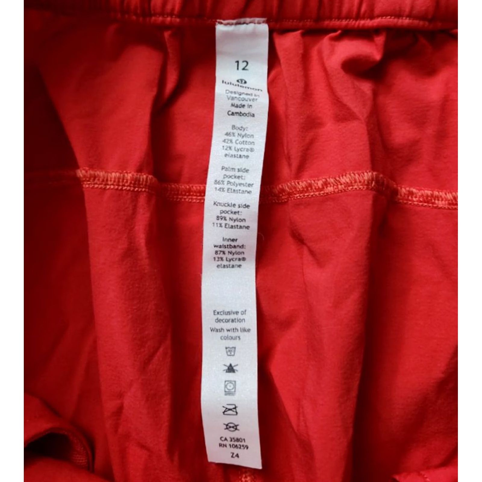 Lululemon Lululemon Your True Trouser Pants Womens 12 Cropped Red Pockets High Rise Activitywear Shorts? (No) Size 34" / US 12 / IT 48 - 5 Thumbnail