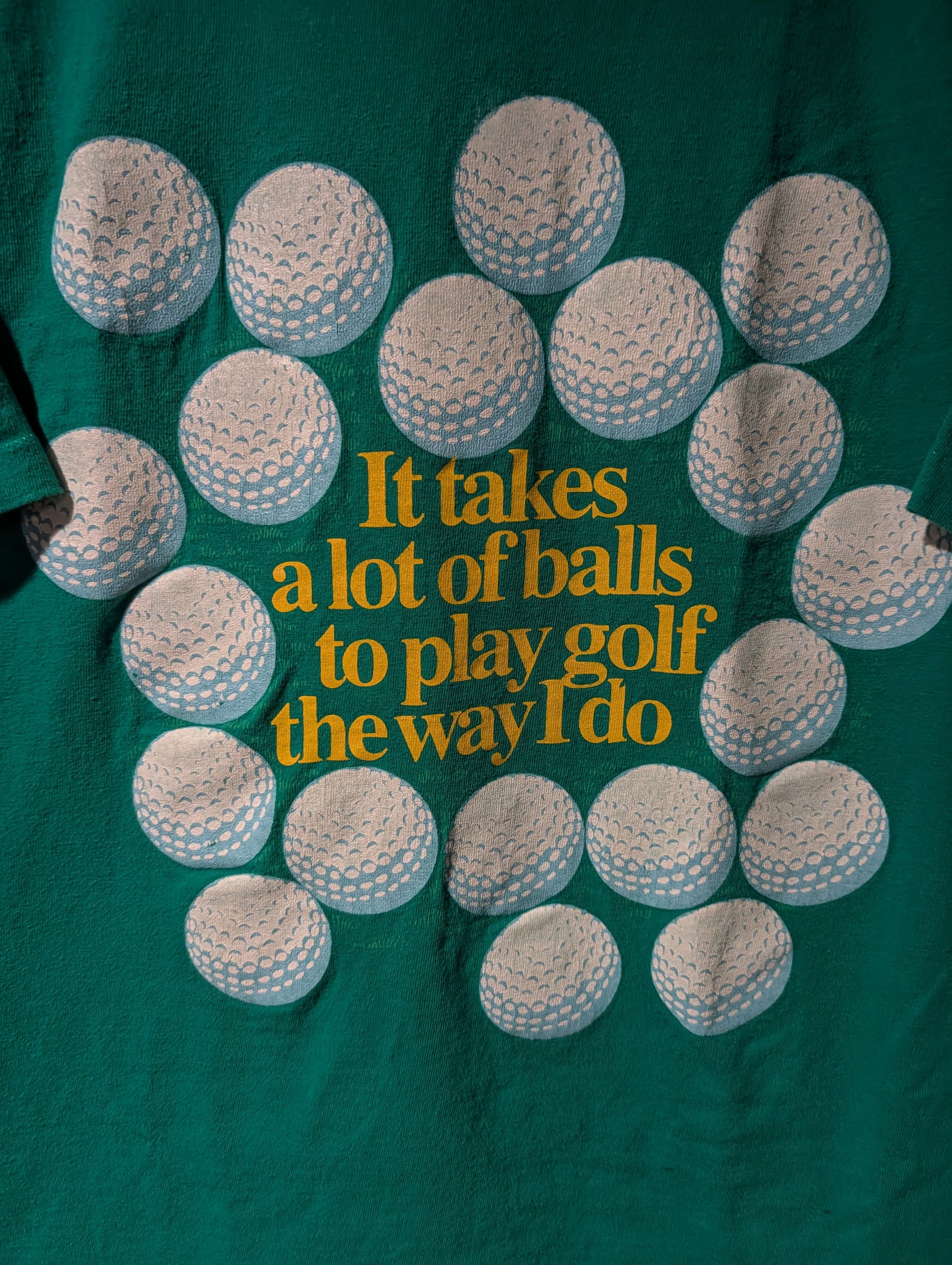 Sports Specialties Vintage 90s It Takes A Lot Of Balls To Play Golf T Shirt Size US XL / EU 56 / 4 - 2 Thumbnail