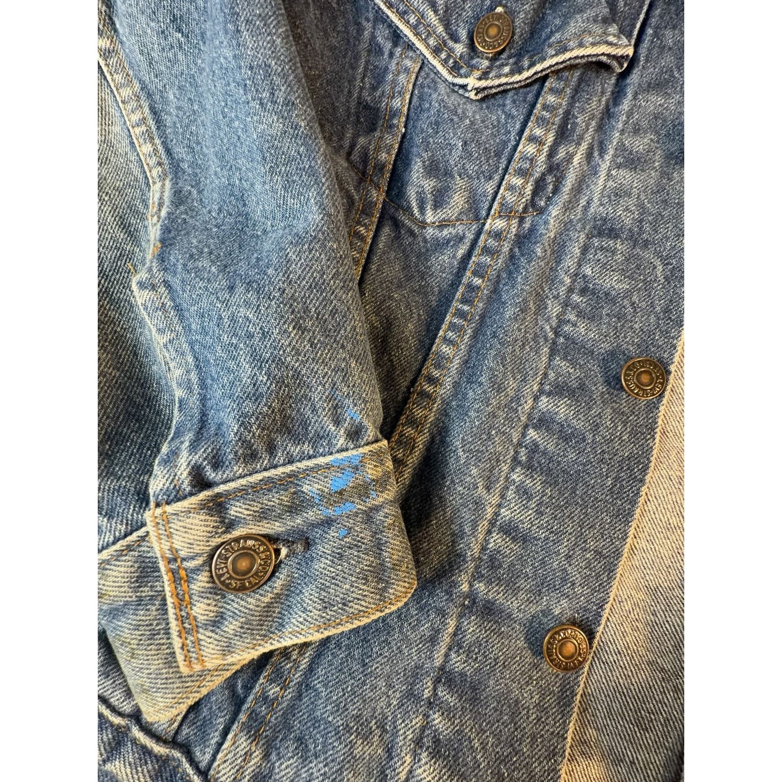 Levi's Vtg 80s Levi’s Denim Trucker Jacket USA Distressed Grunge Size US S / EU 44-46 / 1 - 7 Thumbnail