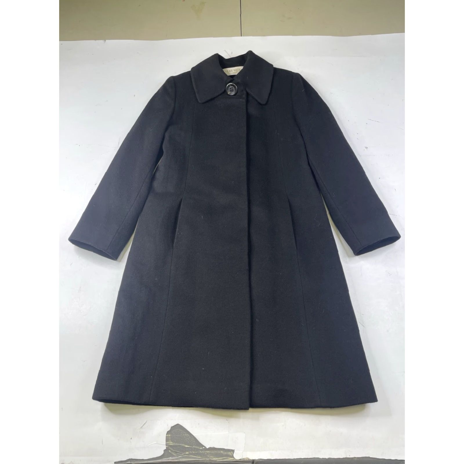 Vintage FLEURETTE 100% Cashmere Coat Long Overcoat Black Womens USA Size 4 Boys? No, Women. Size S / US 4 / IT 40 - 2 Thumbnail