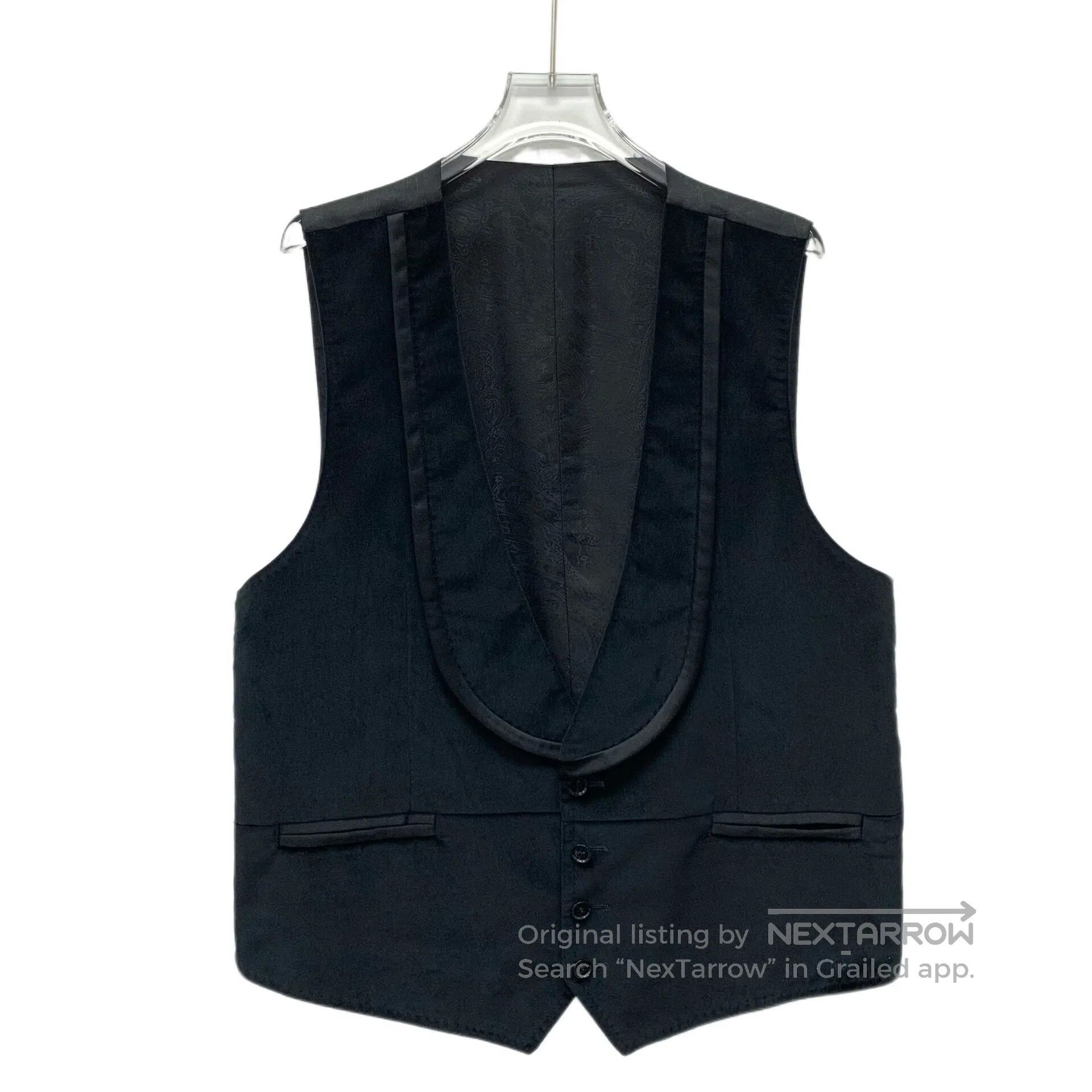 Dolce & Gabbana Dolce Gabbana Black Cotton V-Neck Single-Breasted Sleevele Size US M / EU 48-50 / 2 - 1 Thumbnail
