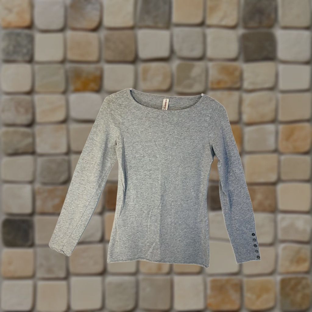 Vintage NO BOUNDARIES Shirt M Women Long Sleeve Round Neck Gray Heather New NWOT Size M / US 6-8 / IT 42-44 - 1 Thumbnail
