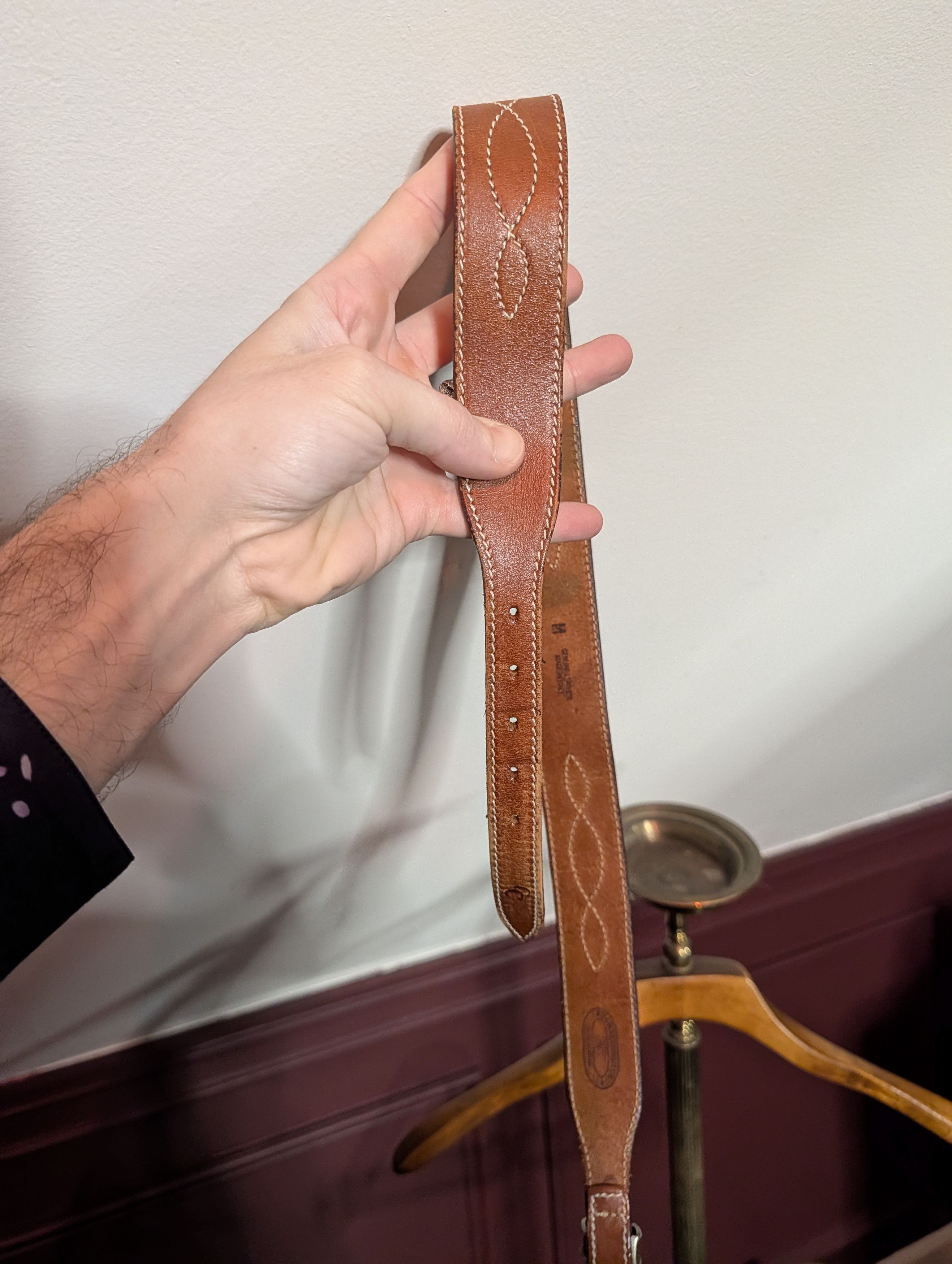 Charter Club JANE JUSTIN vtg Italian western embellished leather belt Size ONE SIZE - 4 Thumbnail