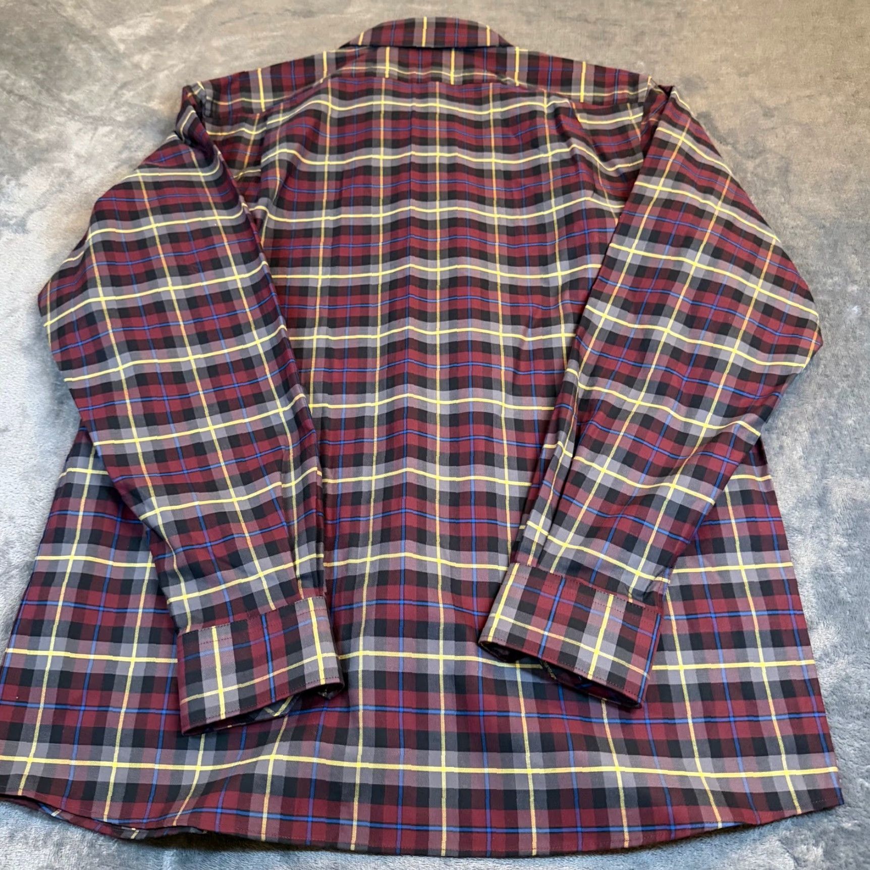 Hart Schaffner Marx Hart Schaffner Marx Shirt Plaid Burgundy Grey Multicolor Long Sleeve Button-Up Classic Mens M NWT Stretch Comfort Fall Spring Winter Casual Business Size US M / EU 48-50 / 2 - 4 Thumbnail