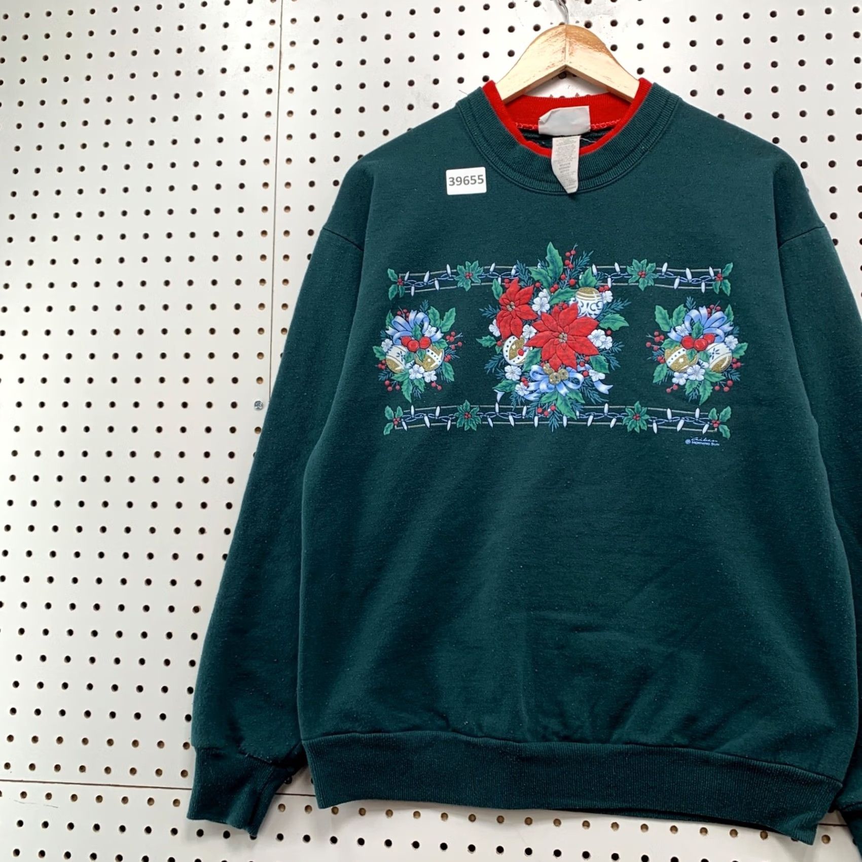 Vintage VINTAGE Morning Sun Sweatshirt Women Medium Green Red Flower Crewneck Floral Size M / US 6-8 / IT 42-44 - 3 Thumbnail